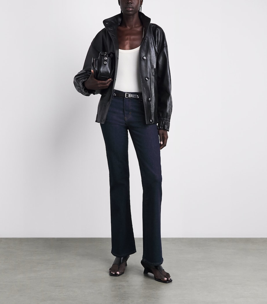 FRAME Womens The Rodeo Low-Rise Bootcut Jeans Rinse Image 2