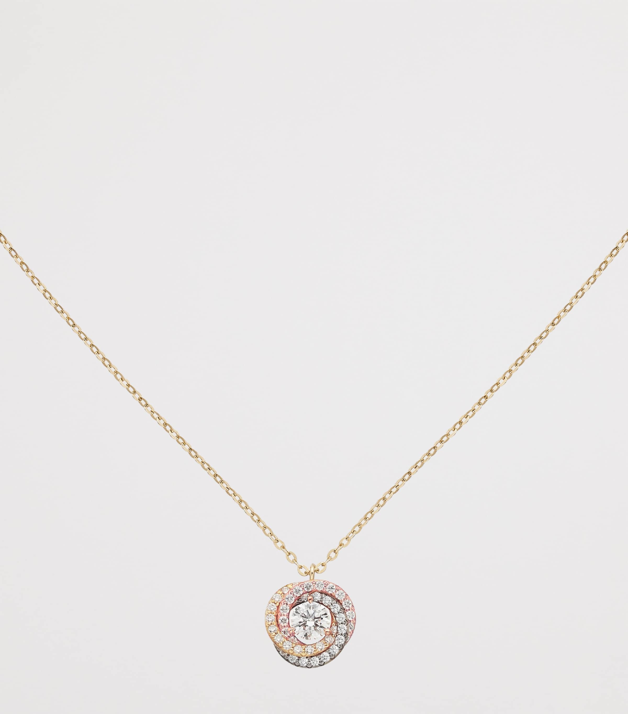 Cartier Yellow, White, Rose Gold and Diamond Trinity Pendant Necklace Mixed Gold Image 5