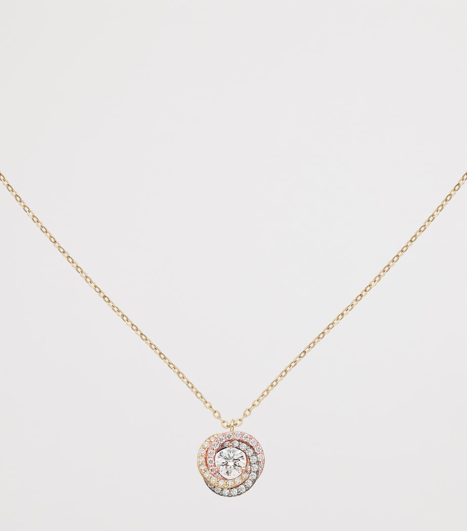Cartier Yellow, White, Rose Gold and Diamond Trinity Pendant Necklace Mixed Gold Image 5