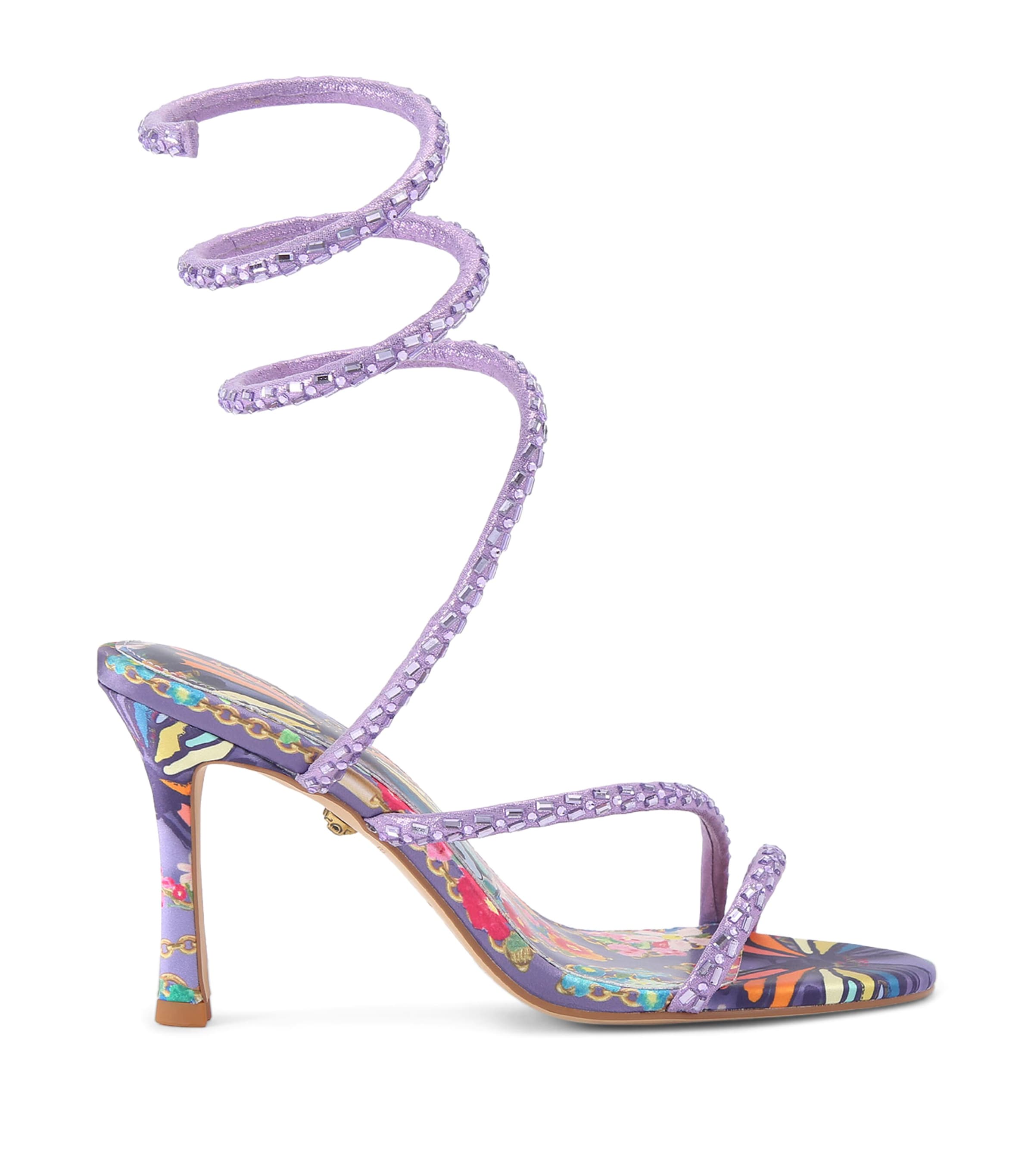 Kurt Geiger London Satin Spiral Sandals Lilac Image 1