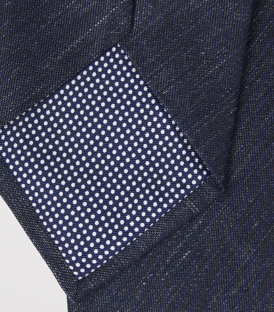 Linen-Silk Tie NAVY BLUE Image 4