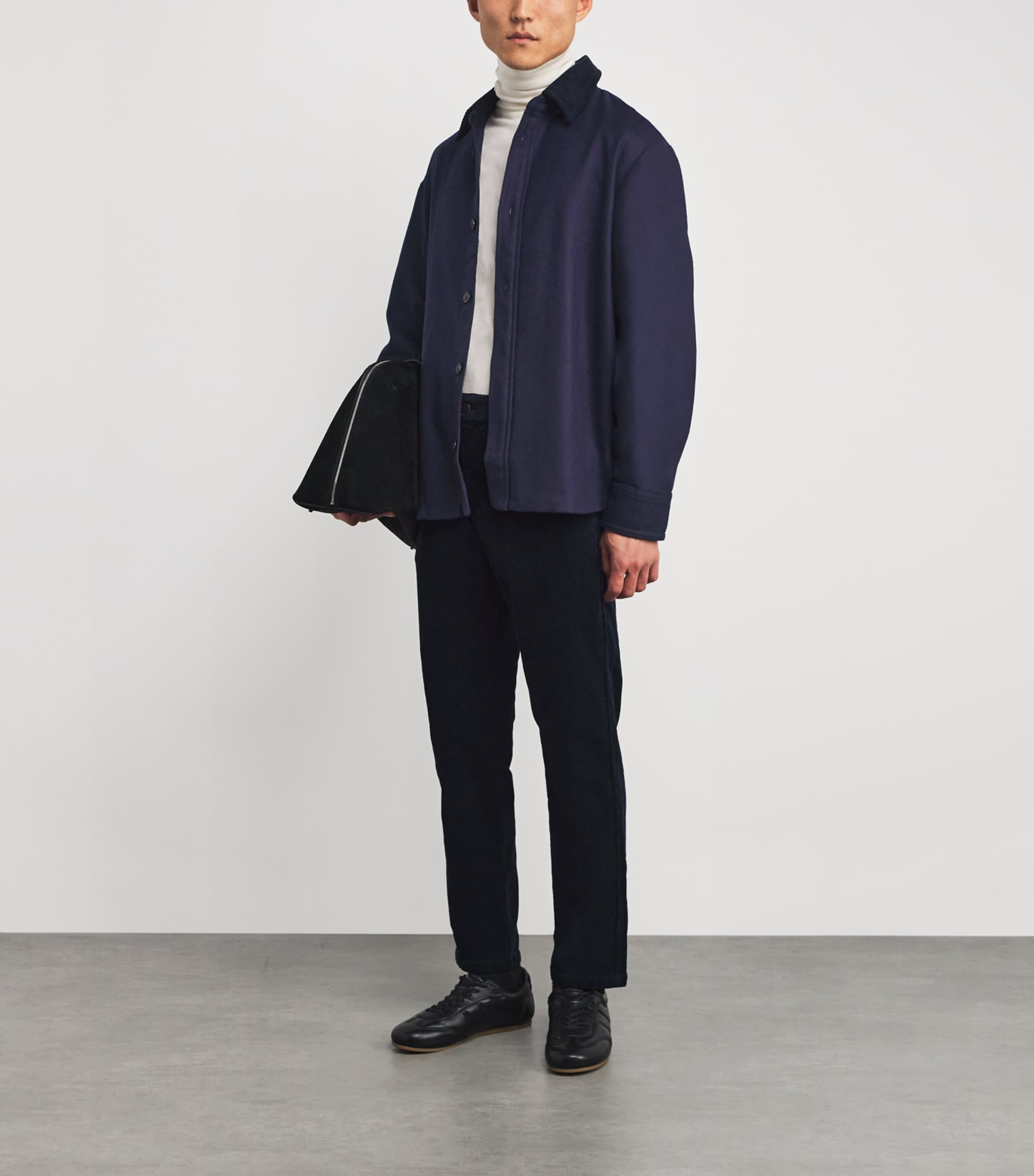 Wool-Blend Corduroy-Collar Overshirt PIA HEATHER MARINE Image 2