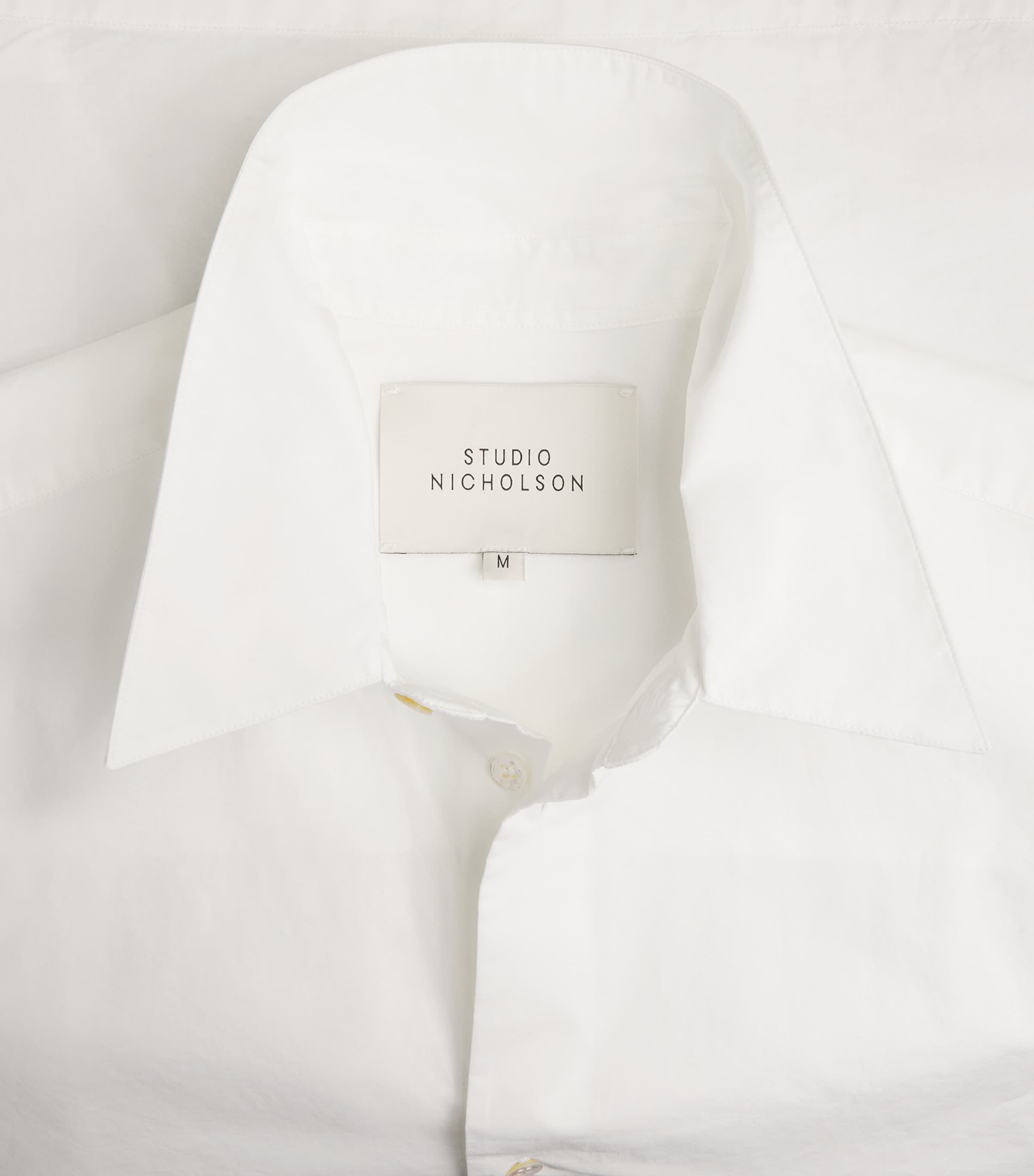 Studio Nicholson Mens Organic Cotton Sorono Oversized Shirt Optic White Image 5