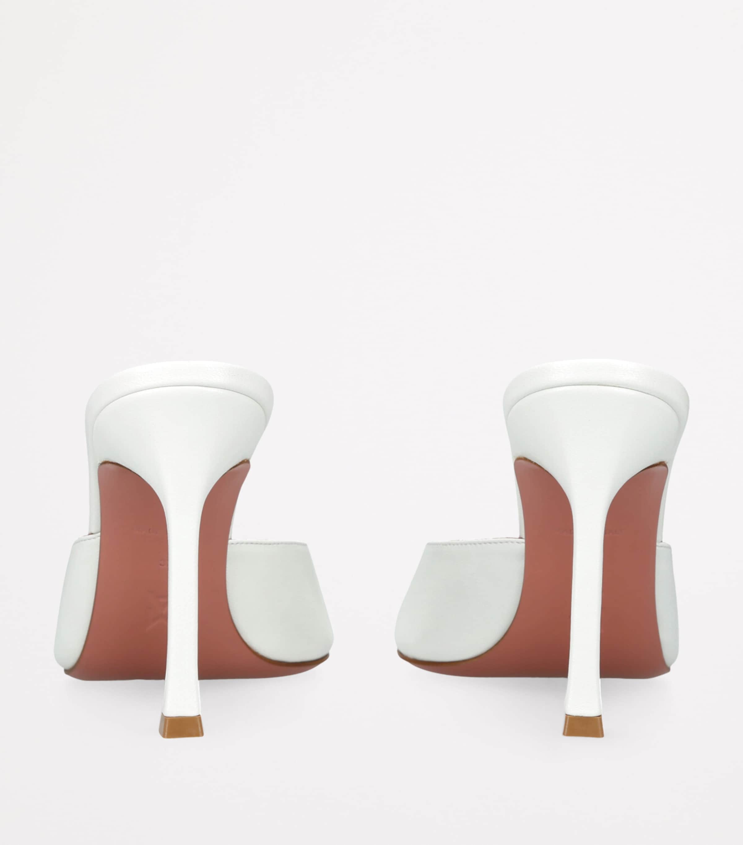 Leather Alexa Heeled Mules 95 WHITE Image 2