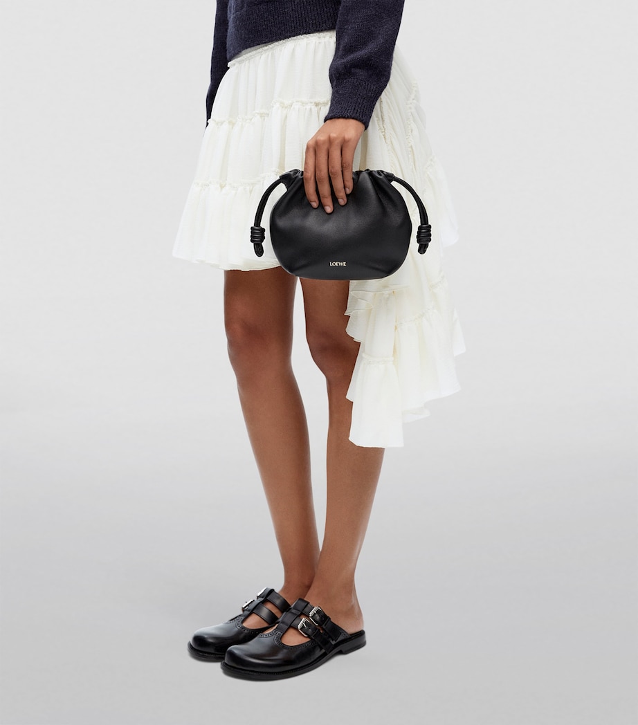 Mini Leather Flamenco Purse BLACK Image 9