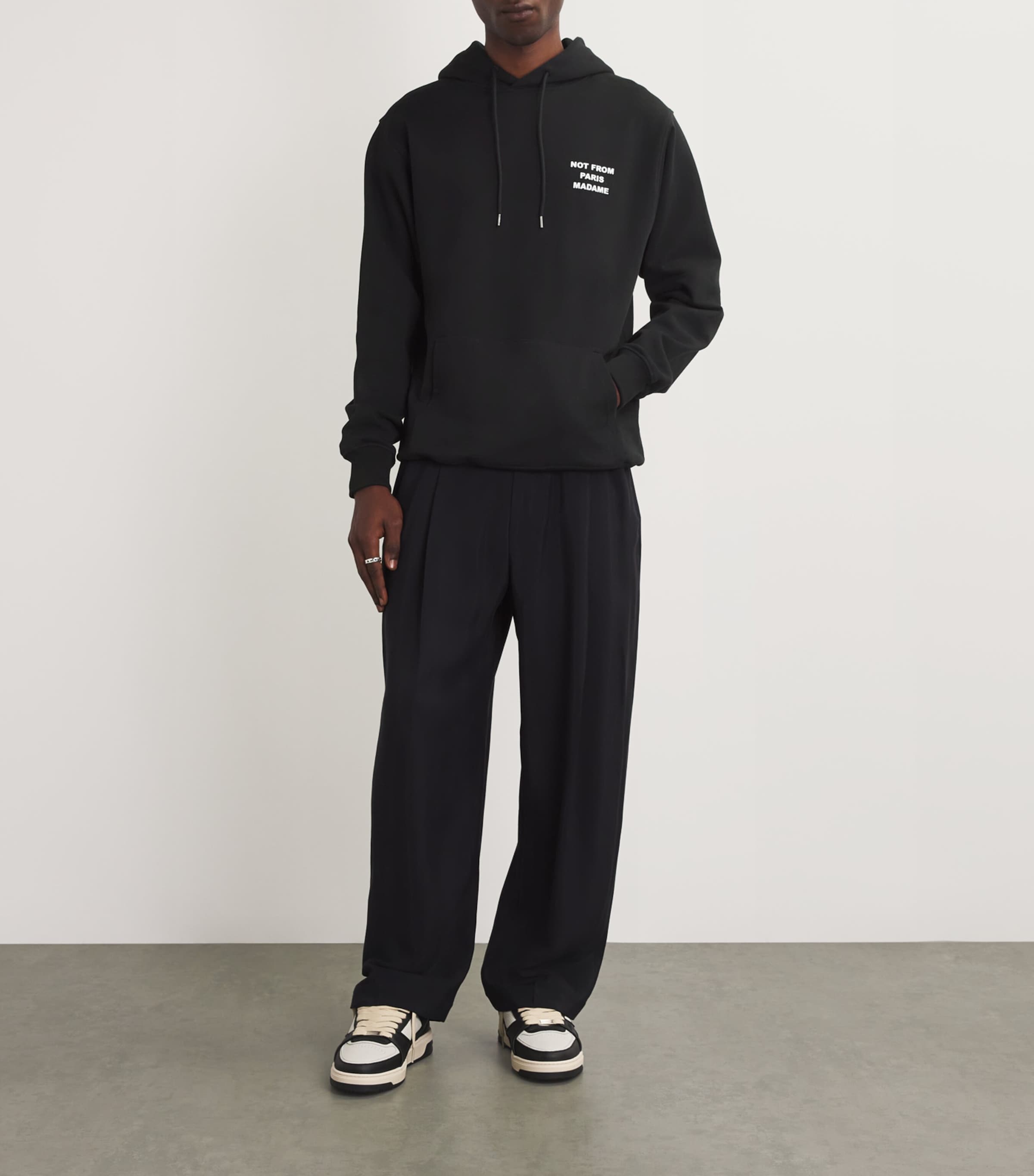 Cotton Slogan Hoodie BLACK Image 2