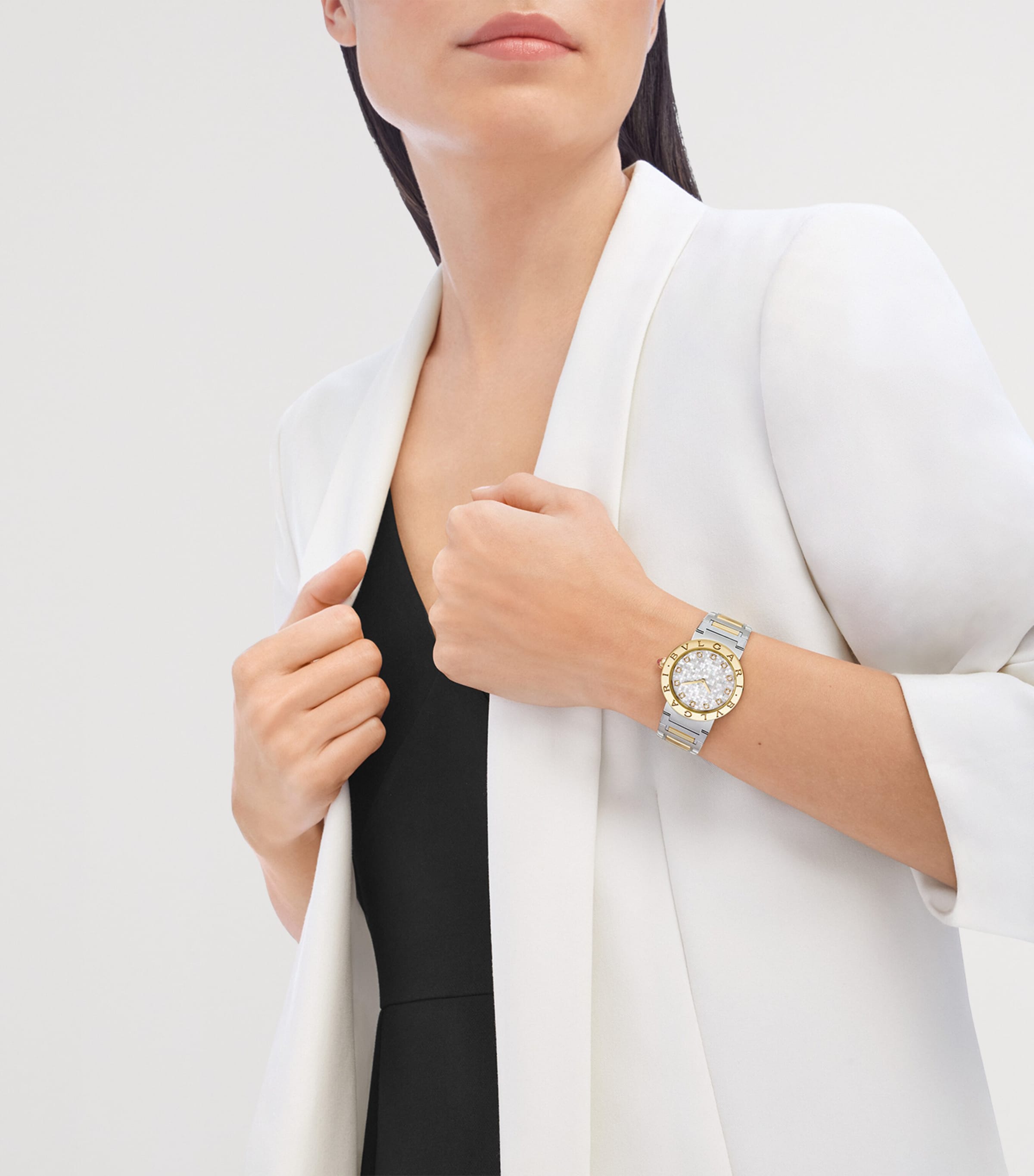 Stainless Steel and Yellow Gold Bvlgari Bvlgari Watch 33mm WHITE Image 6