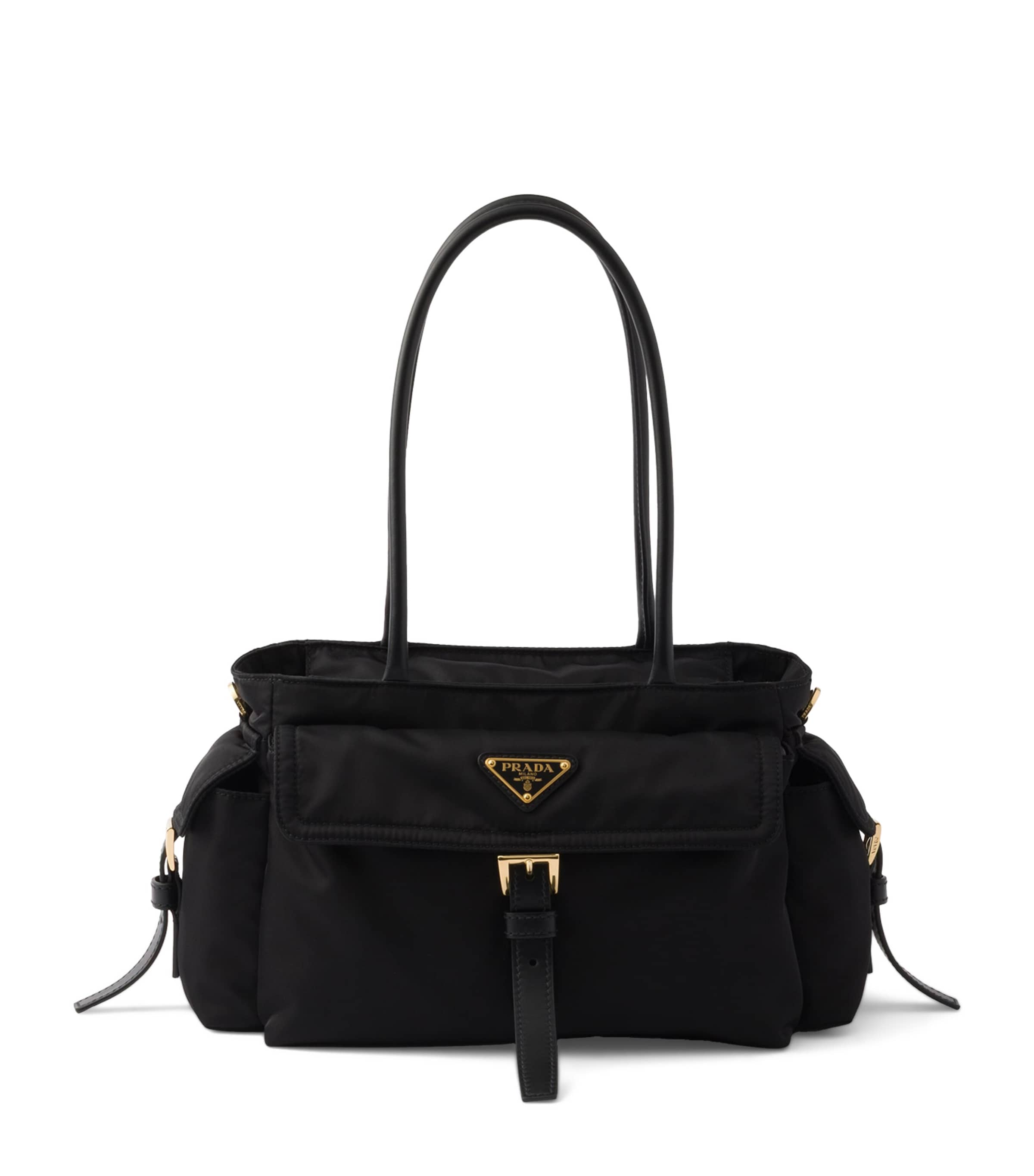 Medium Re-Nylon and Leather Explore Top-Handle Bag F0002 Image 1