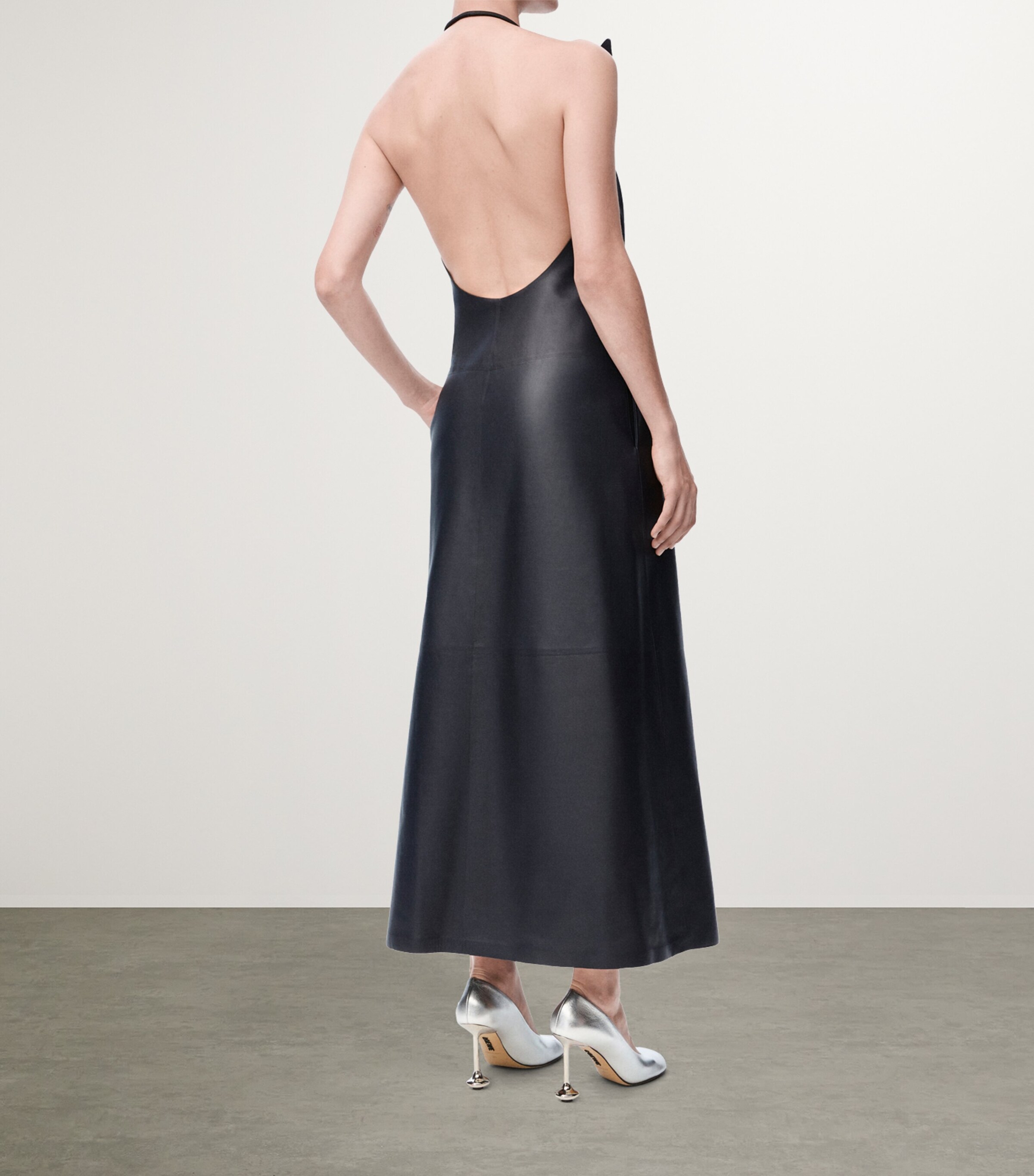 loewe long dress Dress in silk Orange