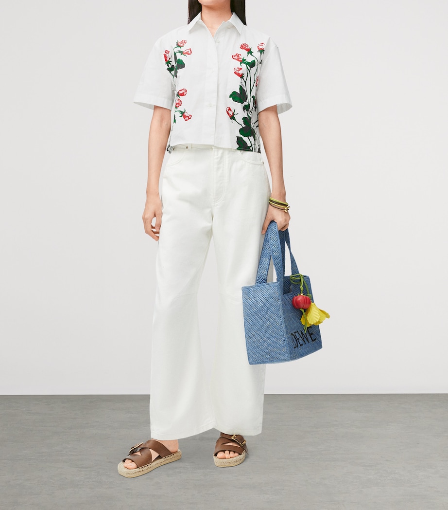 x Paula's Ibiza Cotton Floral Shirt WHITE Image 2