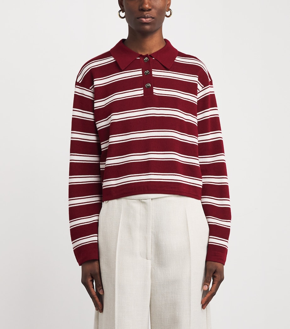 Wool-Blend Polo Sweater BORDEAUX Image 3
