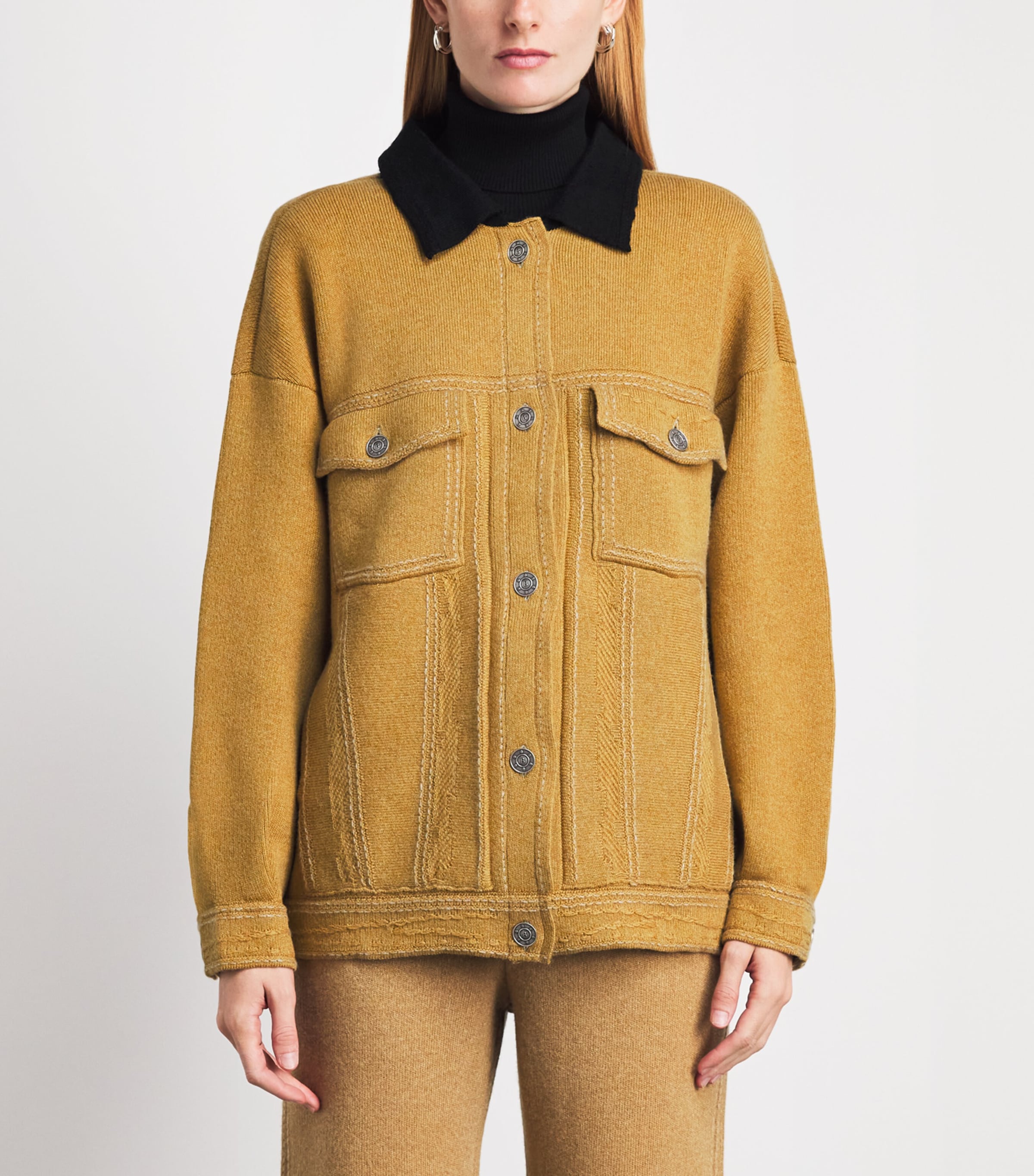 Barrie Womens Cashmere-Cotton Oversized Jacket Bb Sp Crnlgt Dnm Image 4