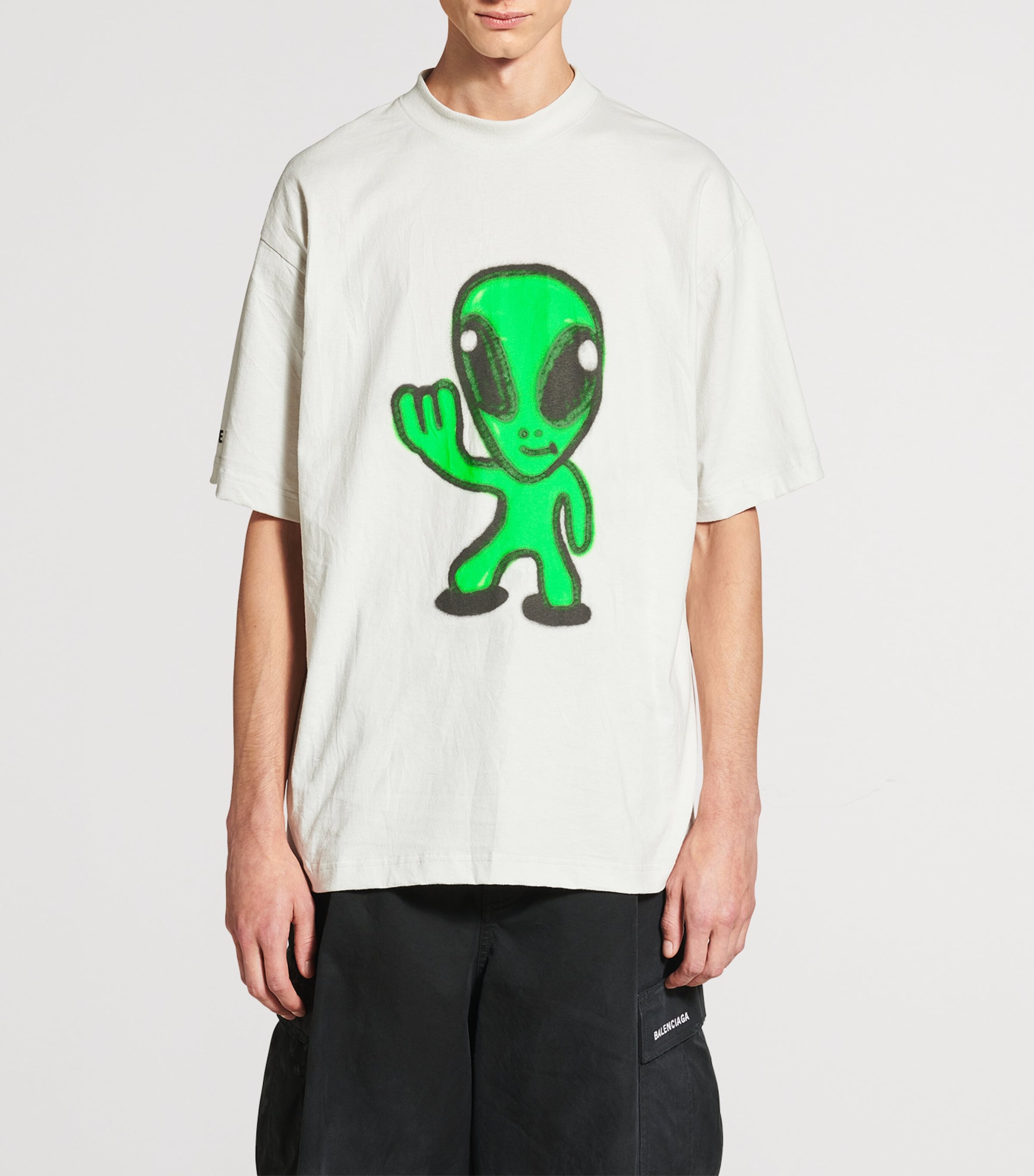 Balenciaga White Oversized Cotton Alien T-Shirt | Harrods US