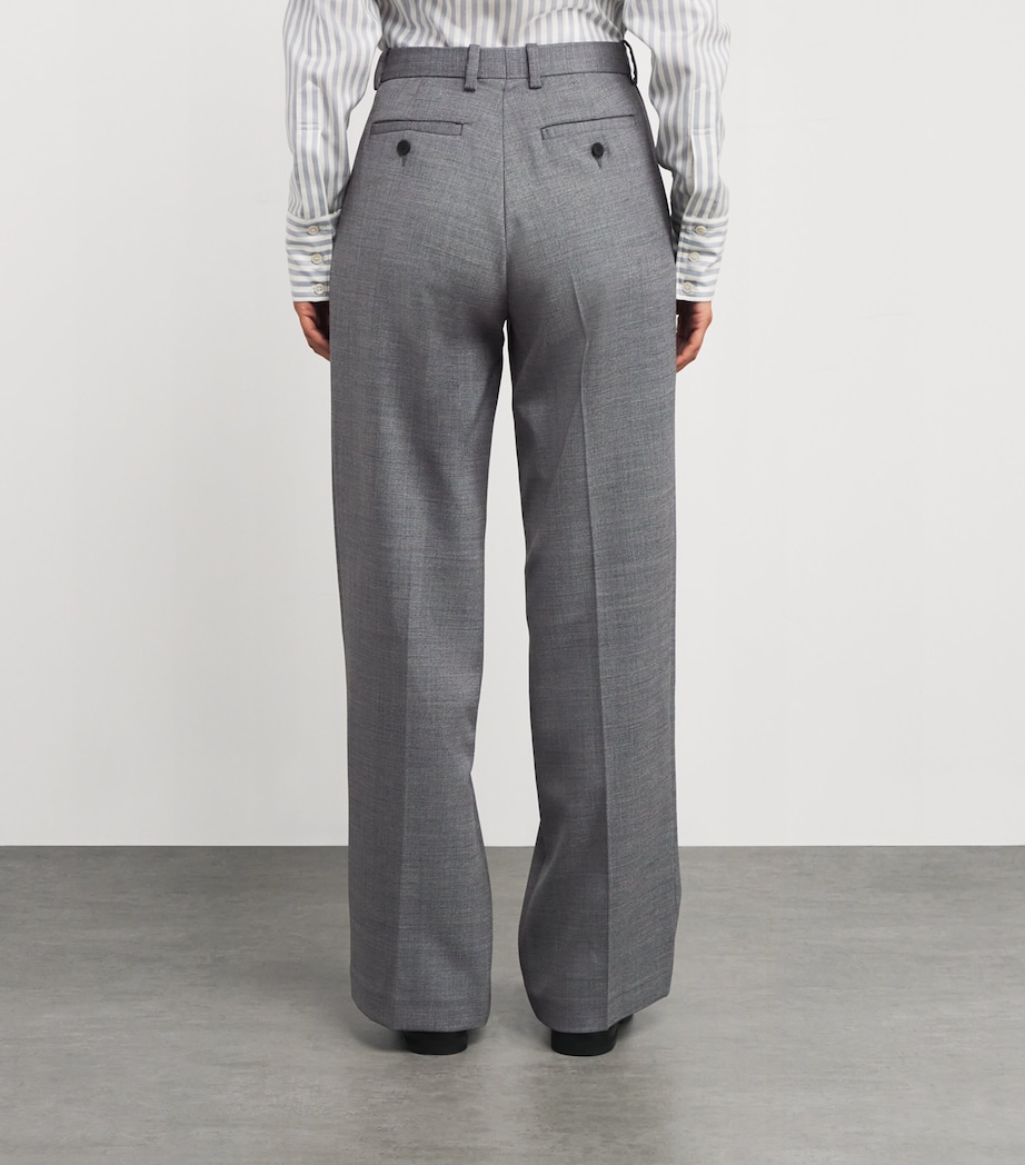 Wool-Blend Straight Trousers GREY Image 4