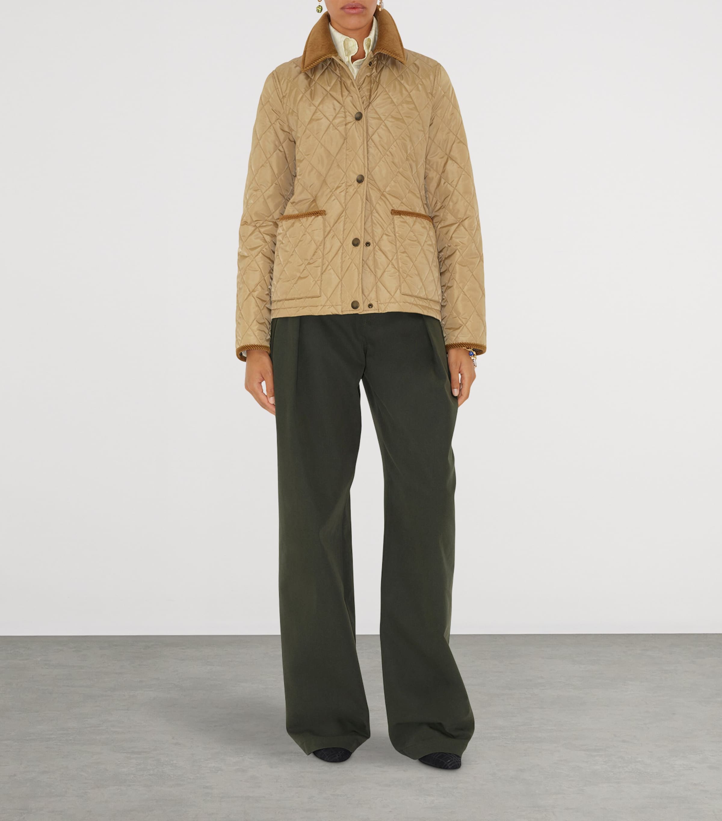 Quilted Field Jacket FLAX/SAND IP CHECK Image 2