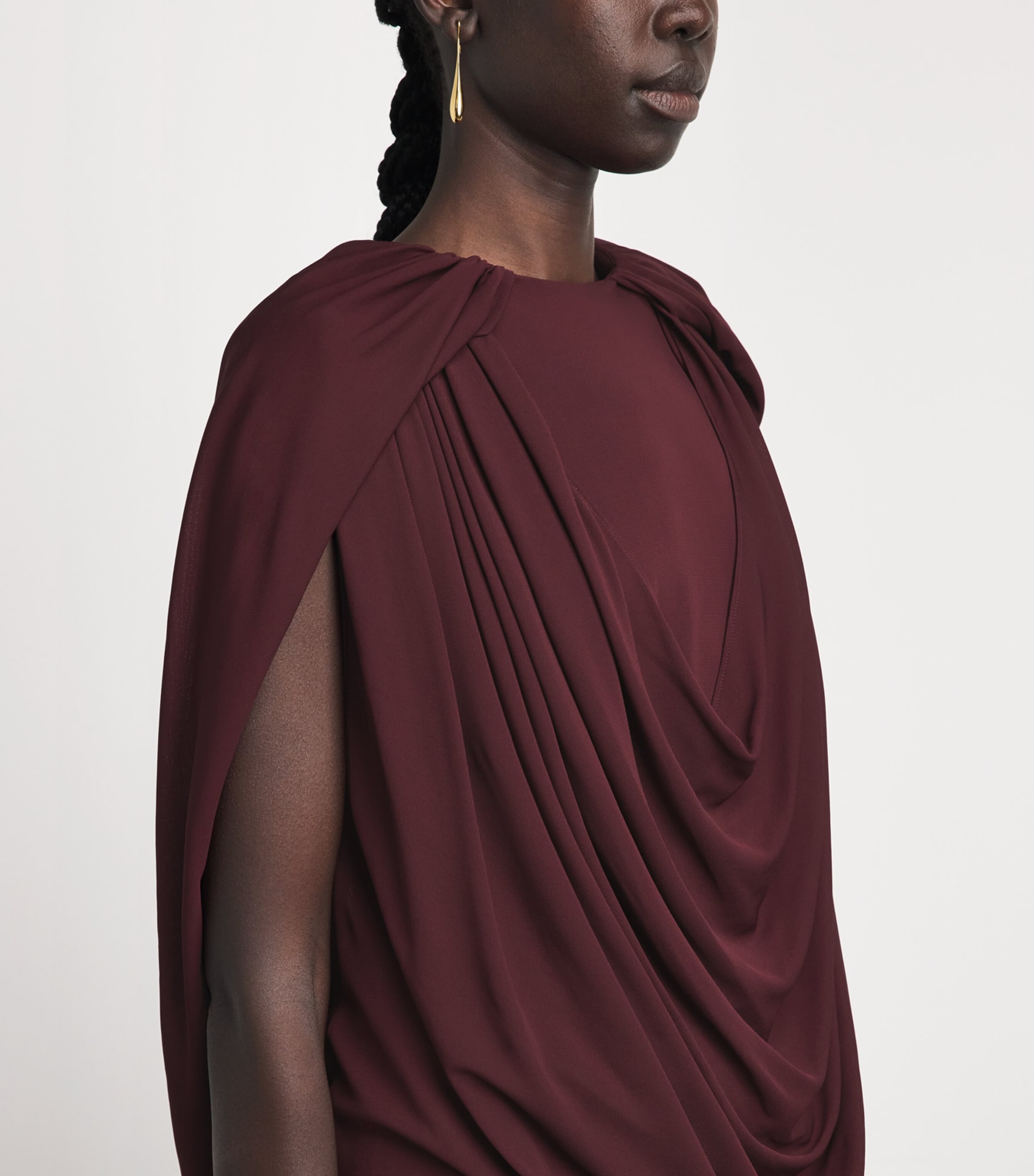 Brandon Maxwell Womens Draped Astor Top Wine Image 3