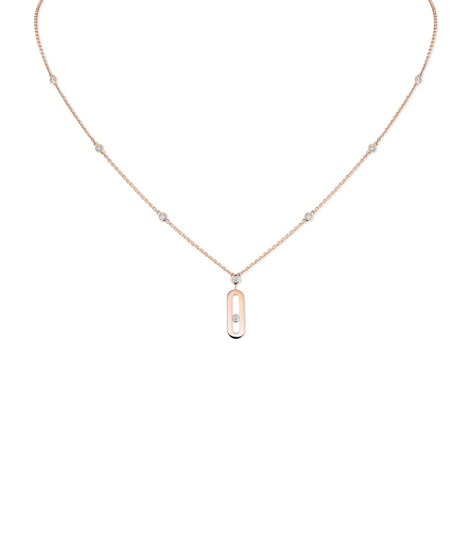 Messika Move Uno Rose Gold and Diamond Necklace (0.13ct) Pink Gold Image 1