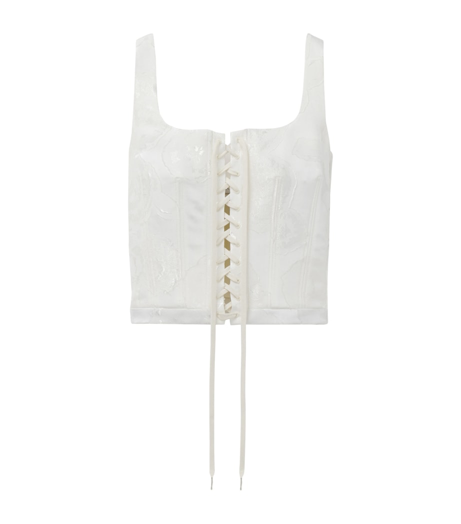 McQueen Womens Fil Coupé Floral Corset Top Image 1