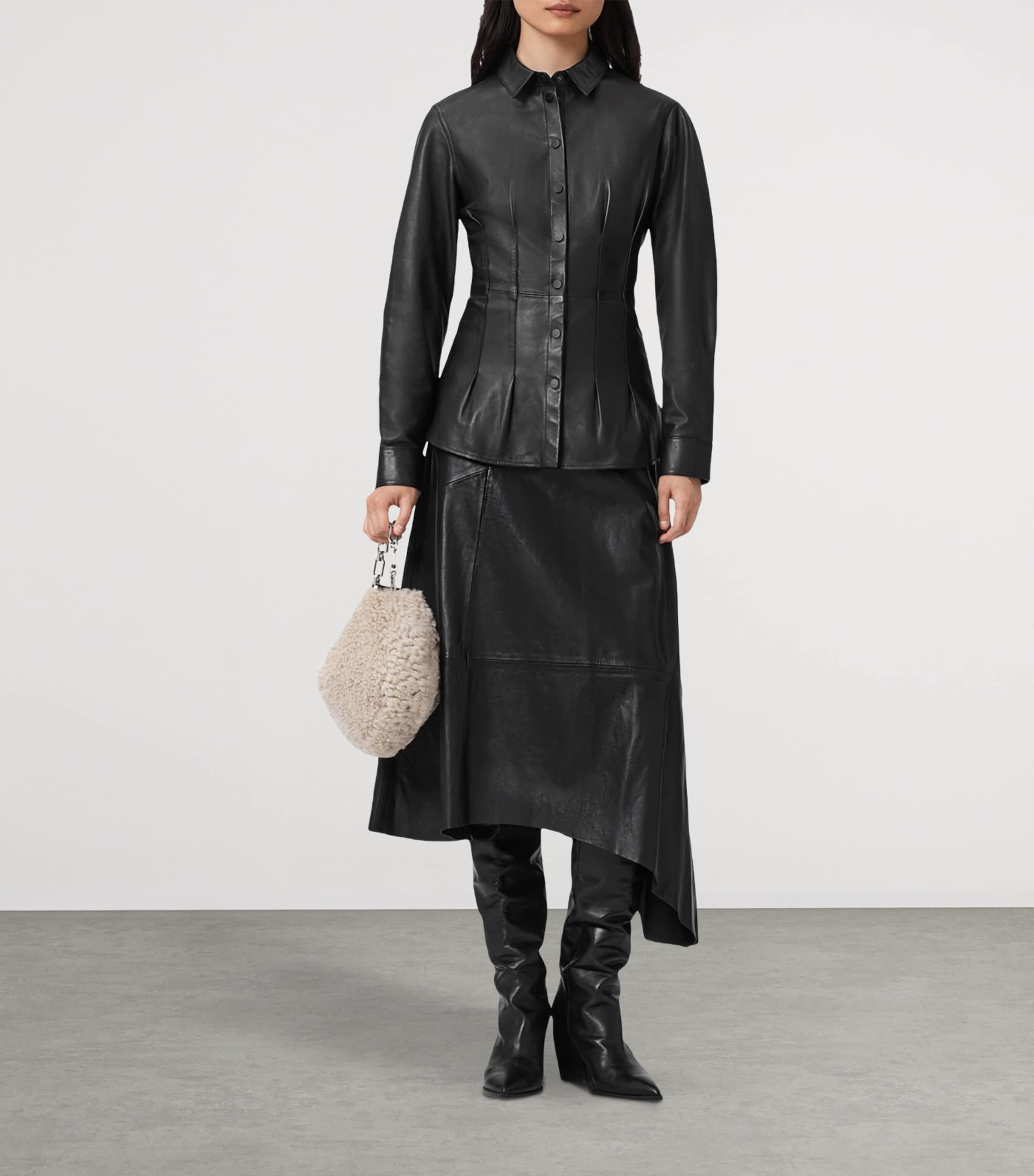 Gia Lea Leather Skirt BLACK Image 3