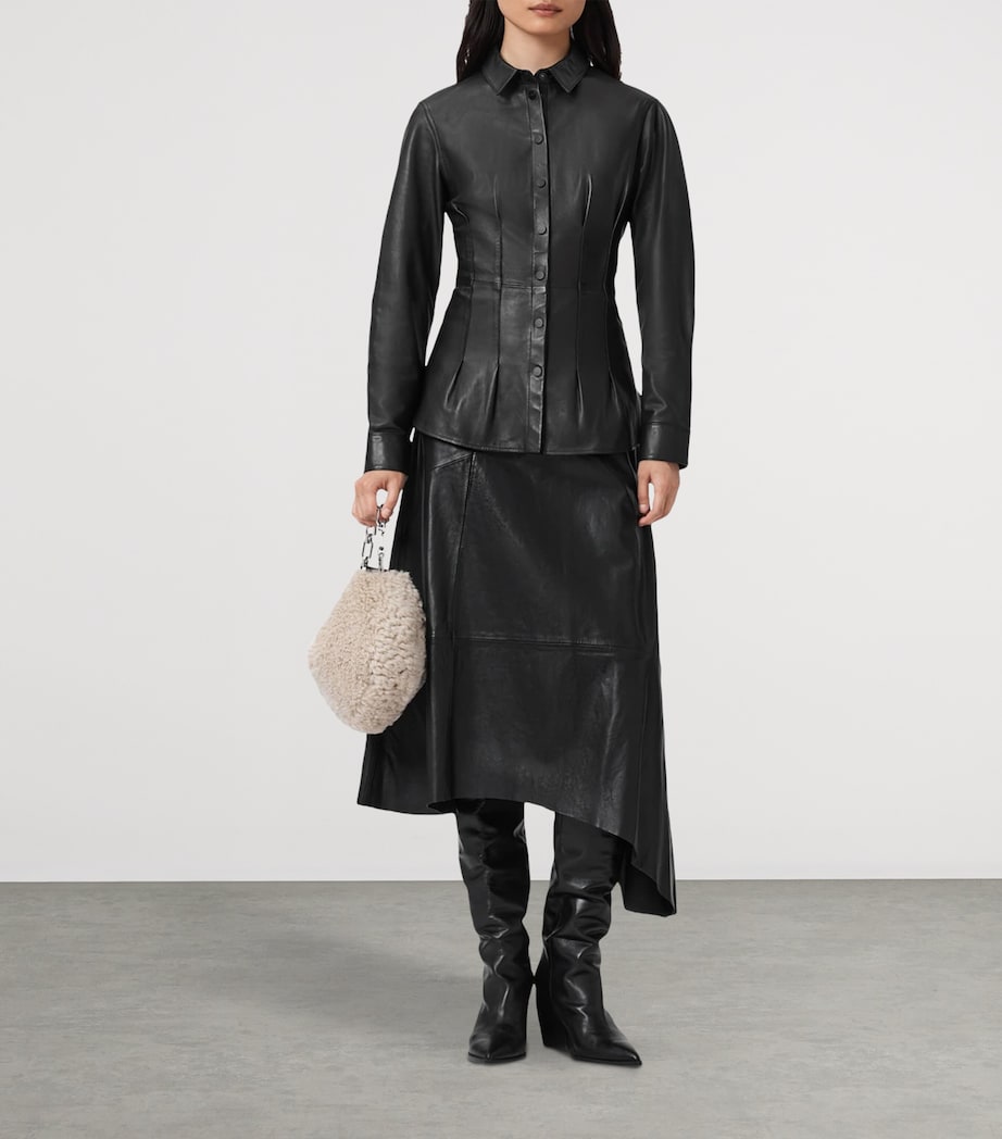 Gia Lea Leather Skirt BLACK Image 3