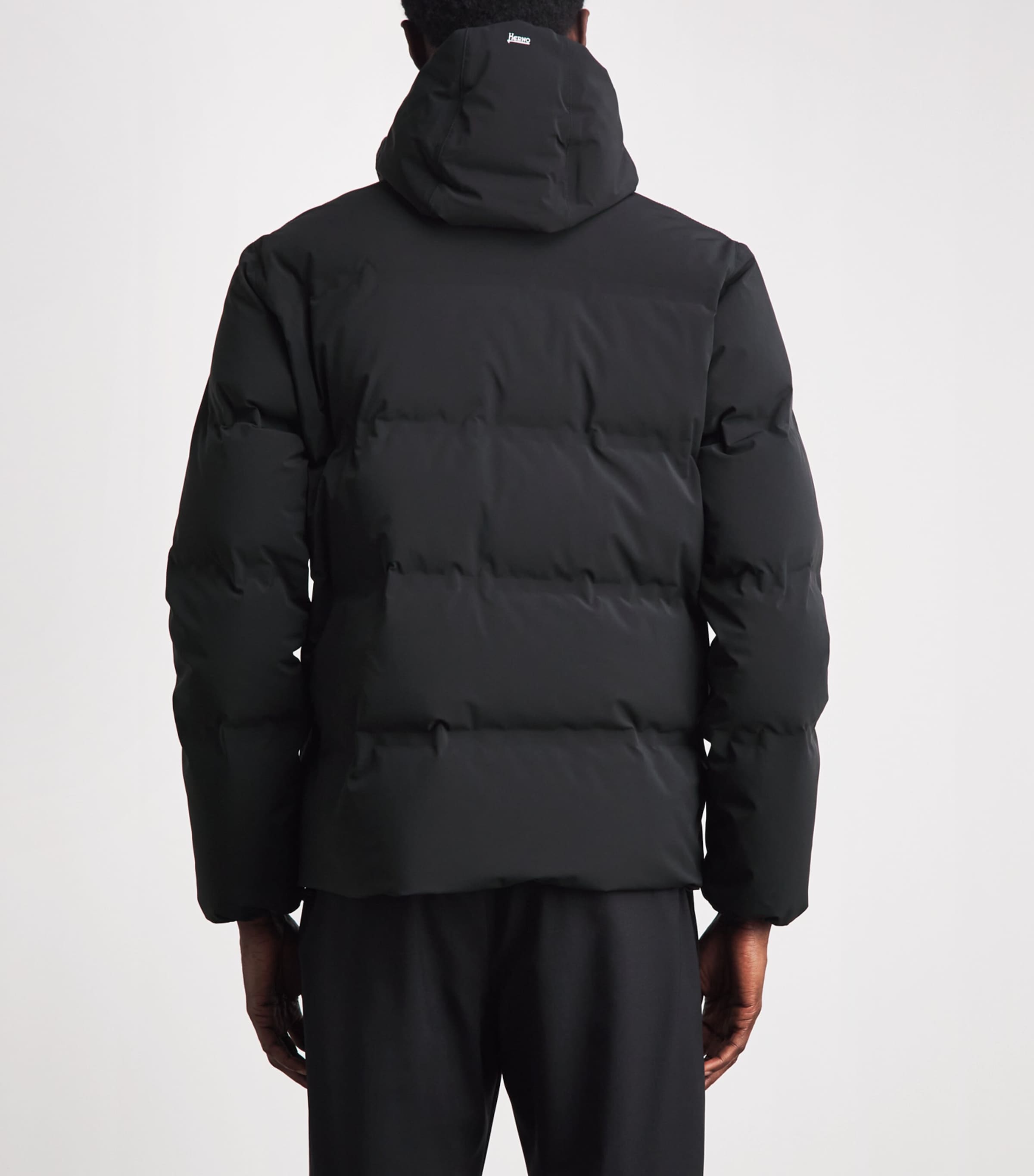 Herno Mens Waterproof Hooded Down Jacket Nero Image 5
