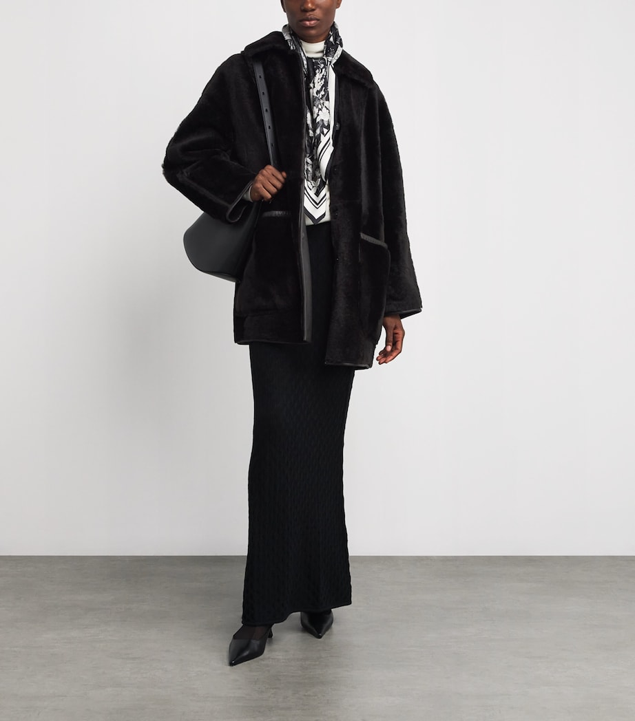 Ram Shearling Reversible Coat DARK BROWN Image 2