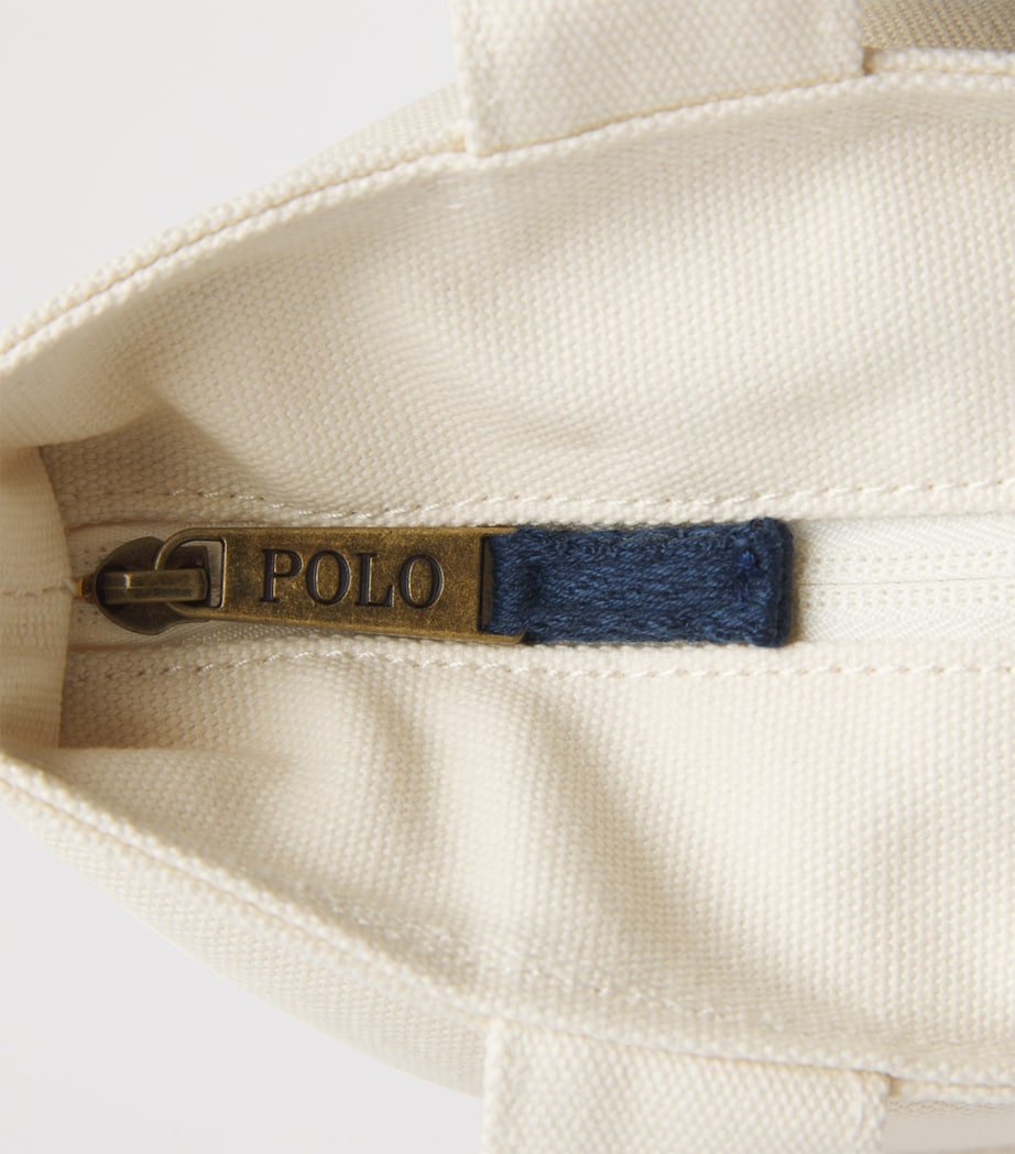 Ralph Lauren Kids Canvas Polo Bear Tote Bag Navy Image 3
