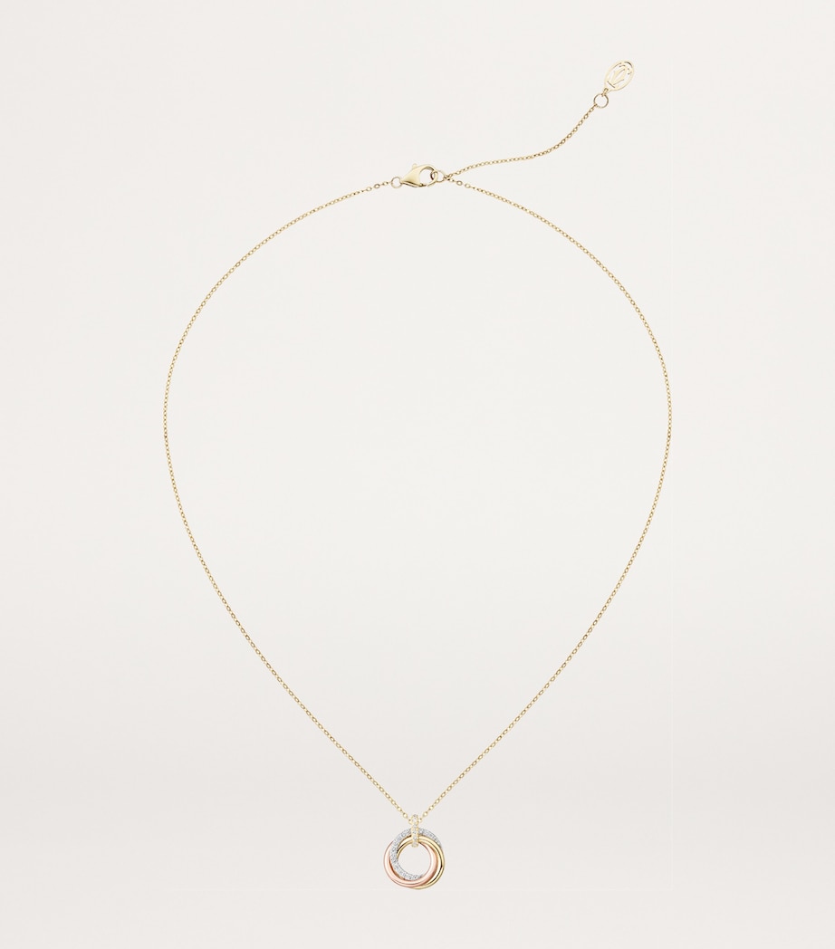 Mixed Gold and Diamond Trinity Necklace MIXED GOLD Image 2