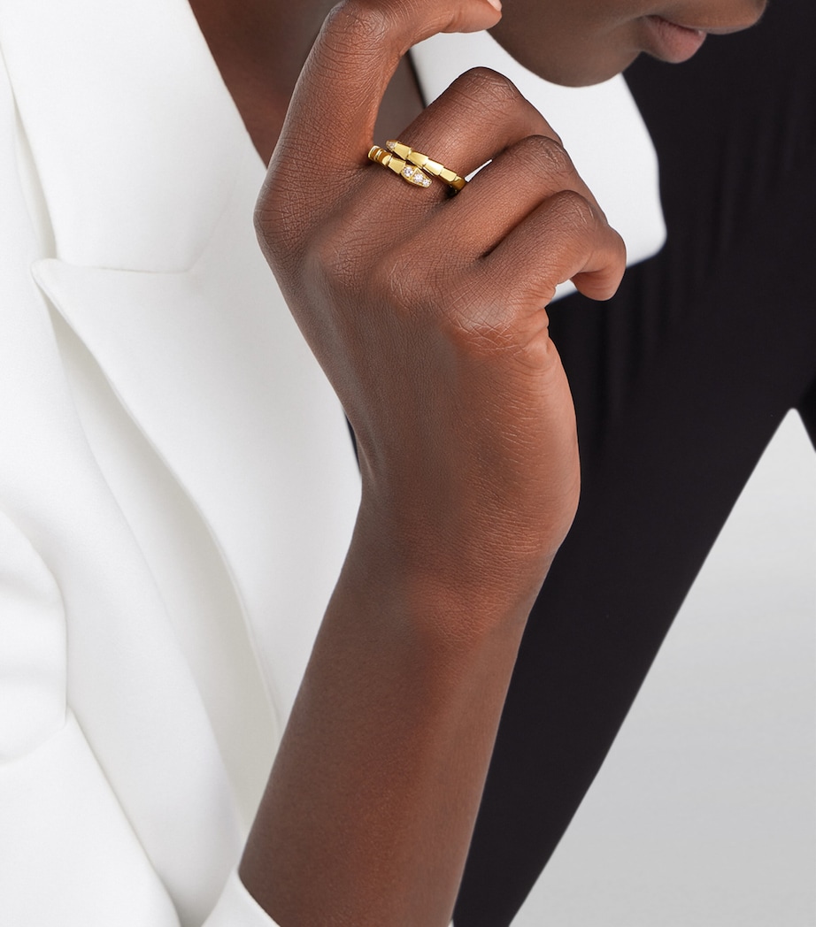 Bvlgari Yellow Gold and Diamond Serpenti Viper Ring Yellow Gold Image 2