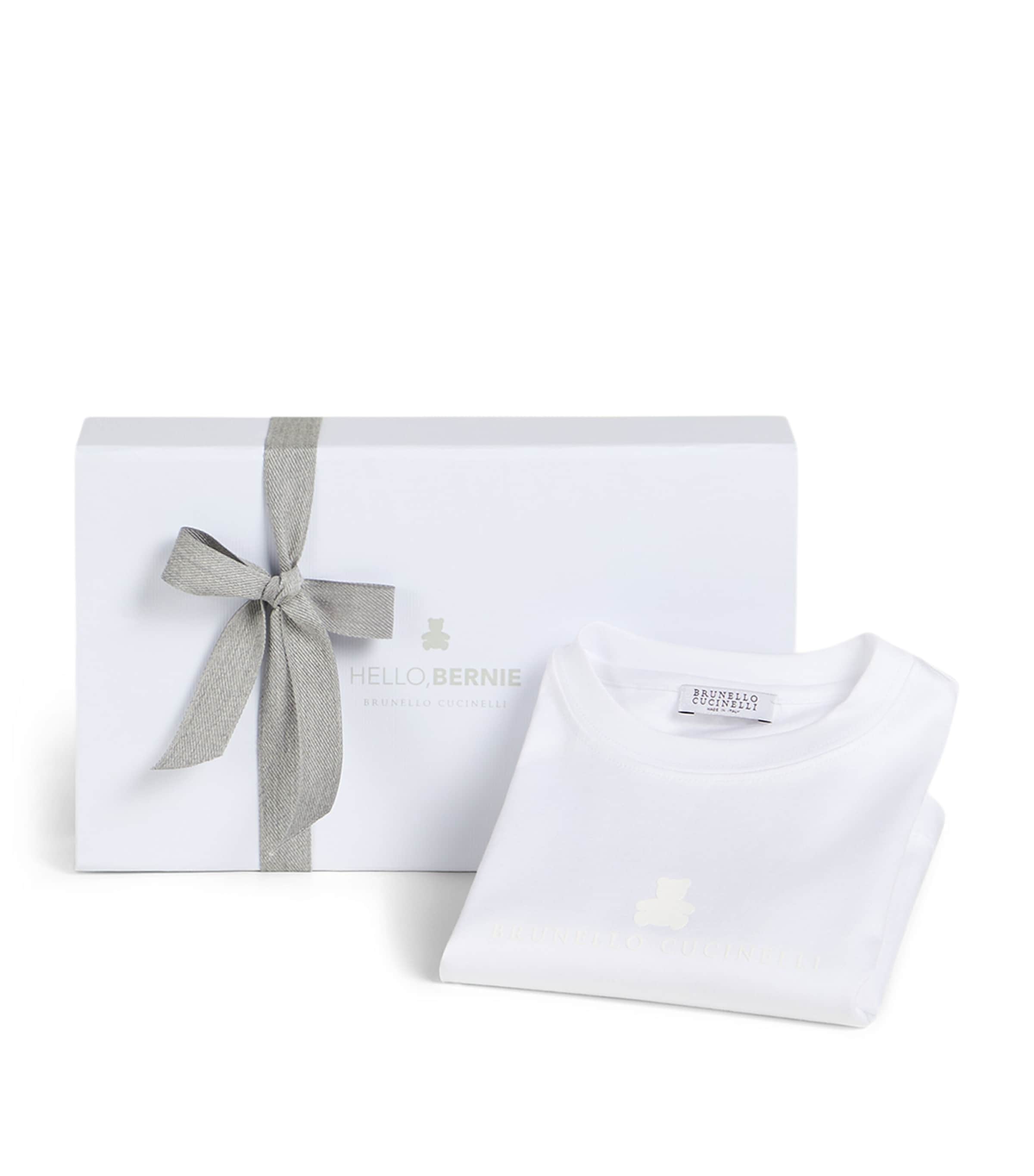 Brunello Cucinelli Kids Cotton Logo T-Shirt (3-18 Months) Image 1