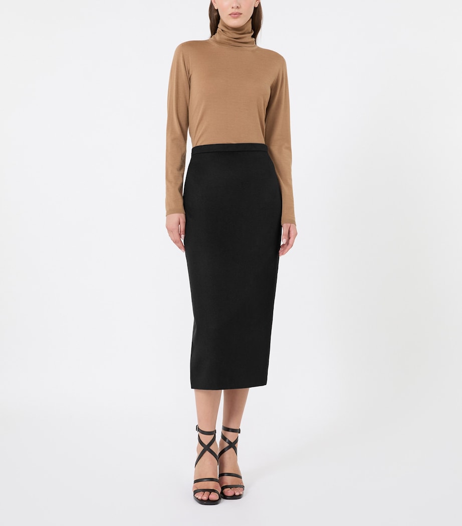 Max Mara Womens Virgin Wool Rollneck Sweater Camel Image 2