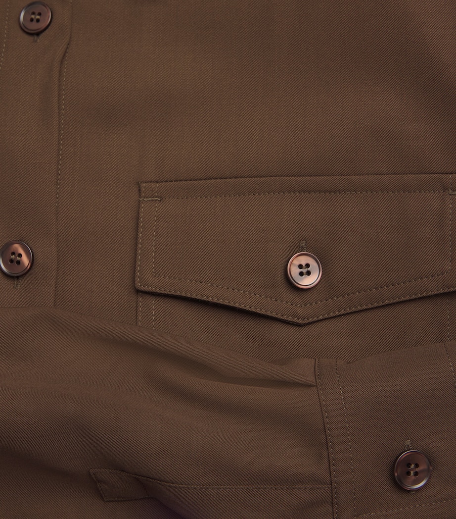 Wool Shirt Jacket DARK BROWN Image 5