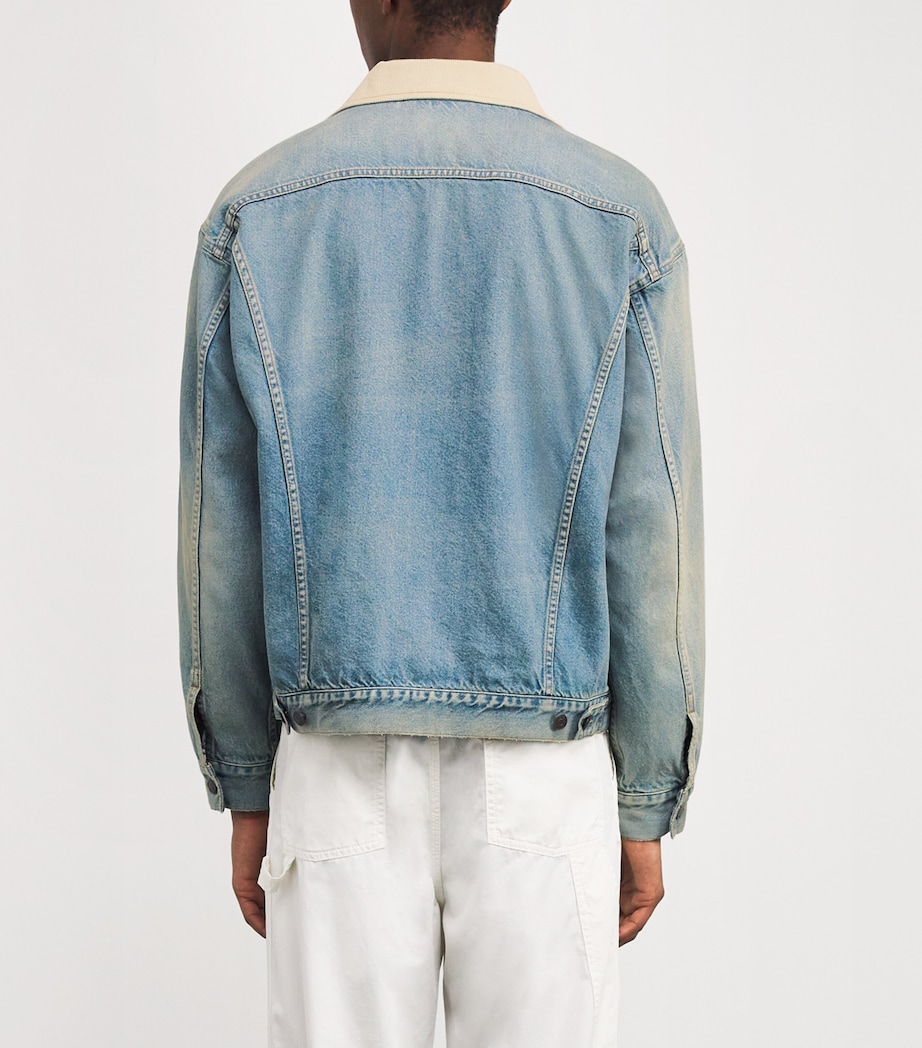 Joret Corduroy-Trim Denim Jacket LIGHT INDIGO Image 4