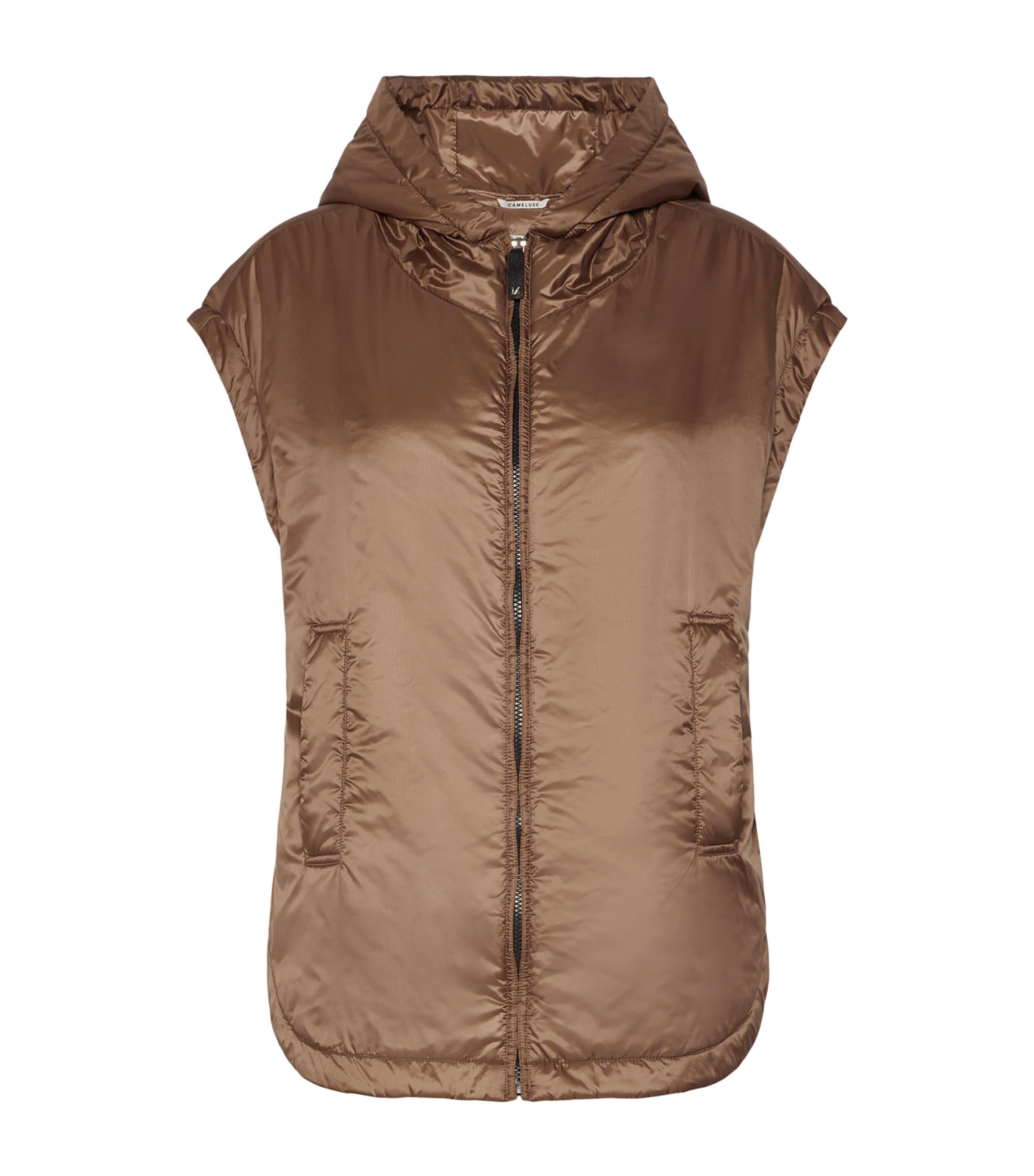 Max Mara Womens The Cube Sleeveless Jacket Mud Image 1