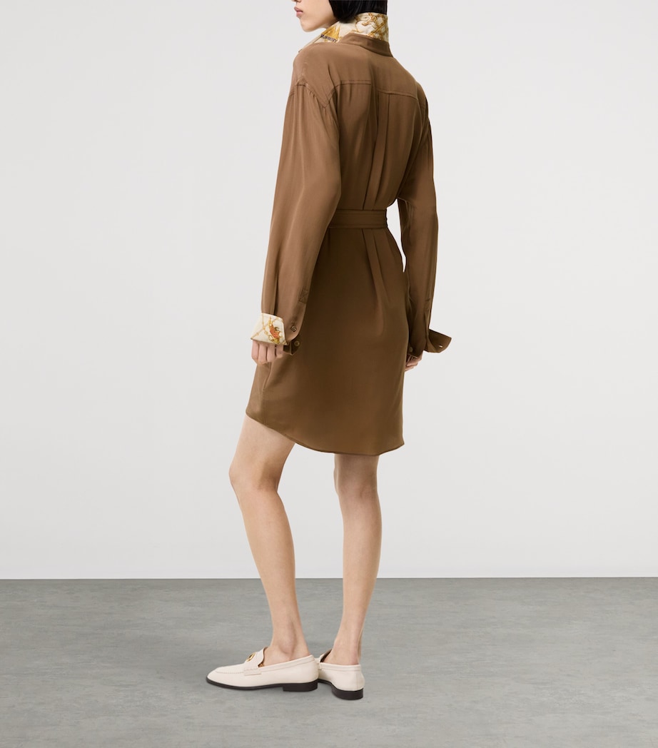 Burberry Womens Silk Crepe de Chine Mini Shirt Dress Puddle Image 3