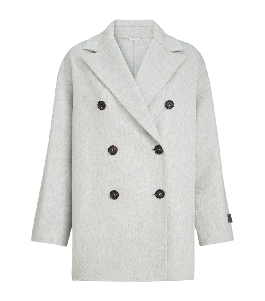 Brunello Cucinelli Womens Cashmere Double Beaver Cloth Pea Coat Image 1