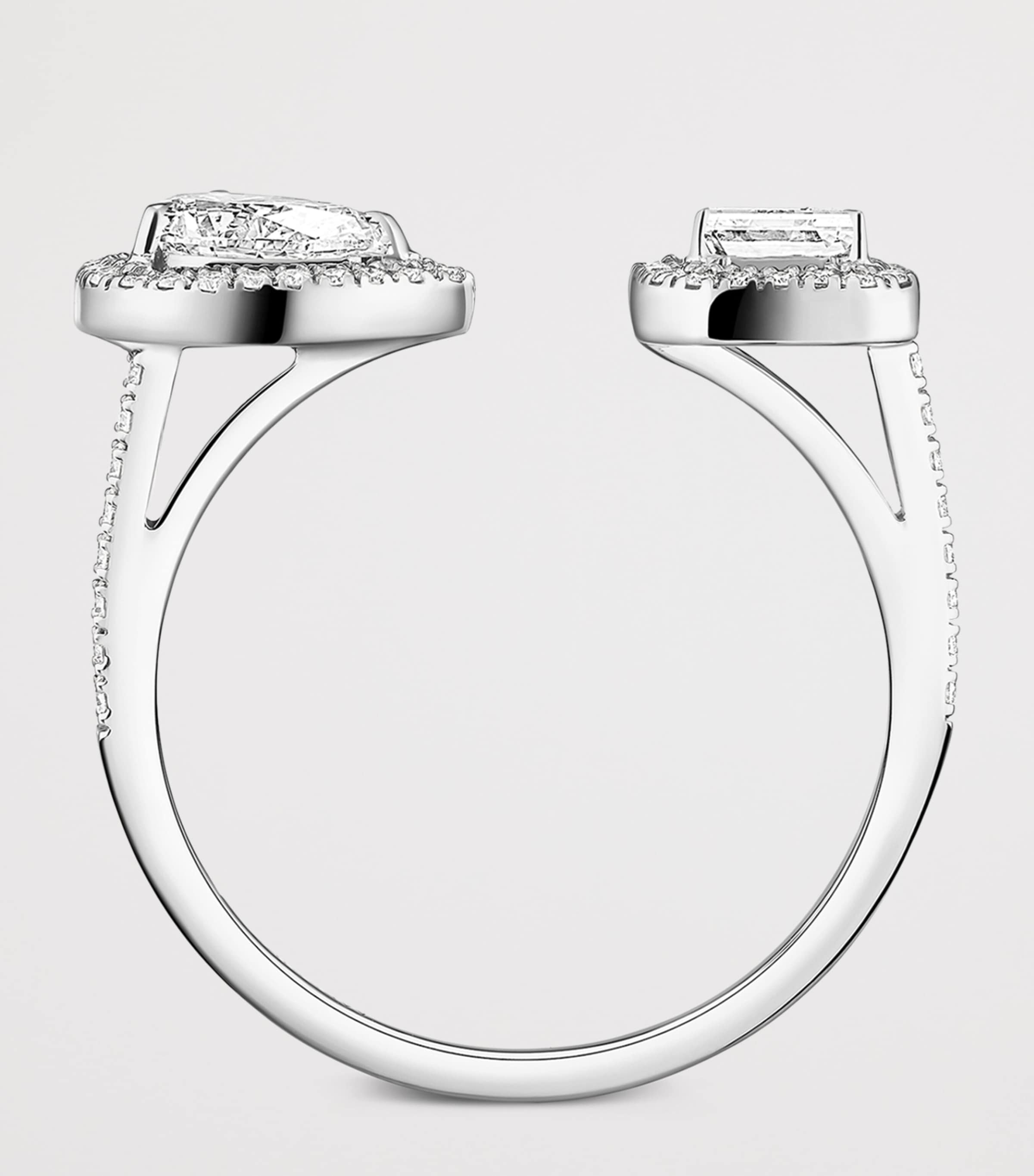 Messika My Twin White Gold and Diamond Toi et Moi Ring White Gold Image 3