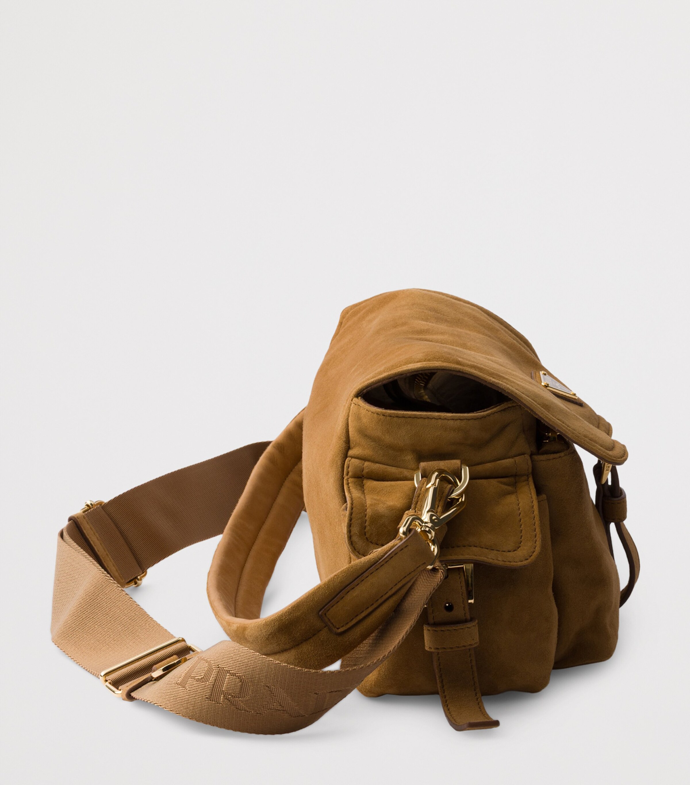Prada Medium Suede Explore Shoulder Bag | Harrods UK