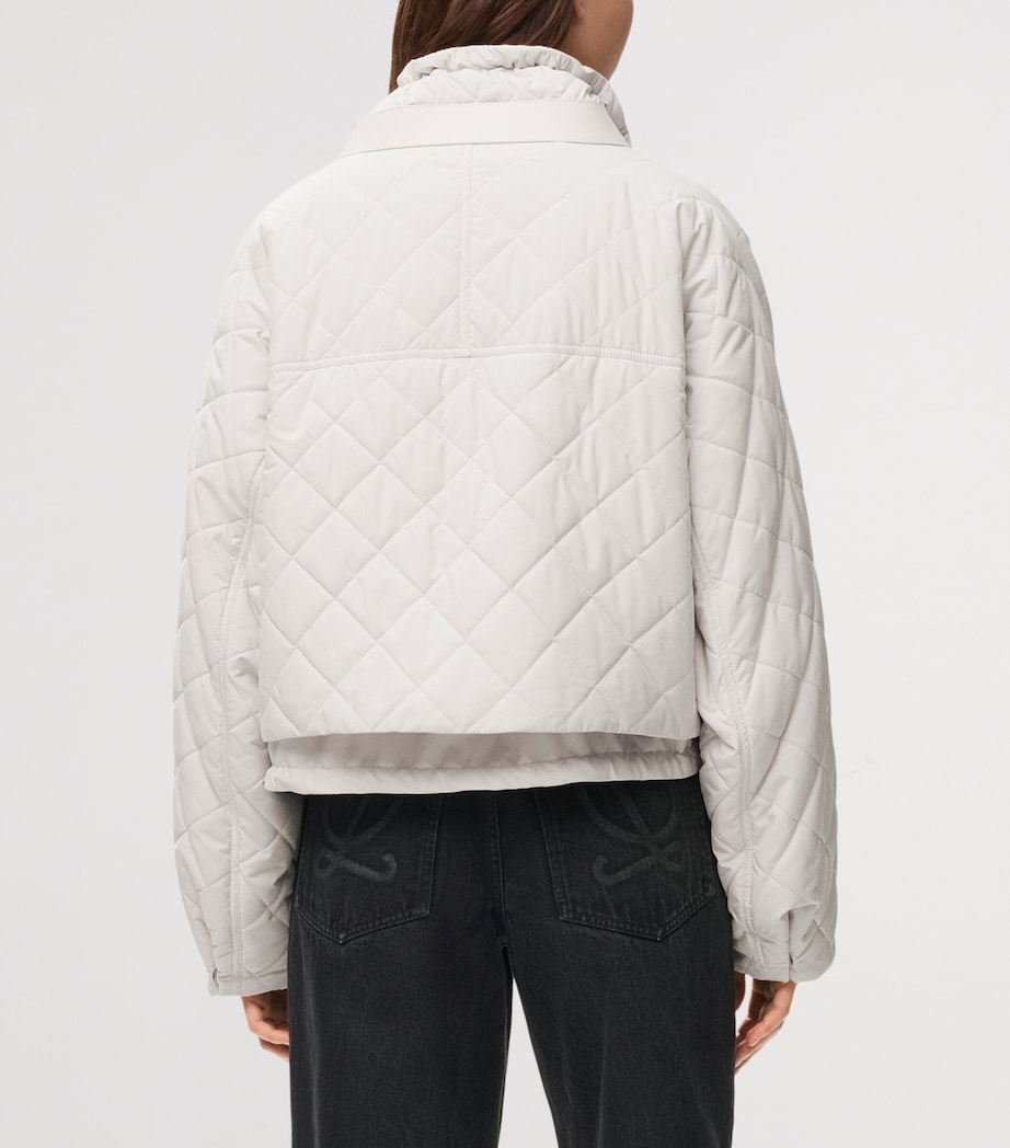 LOEWE Womens High-Neck Quilted Jacket Ecru Image 5