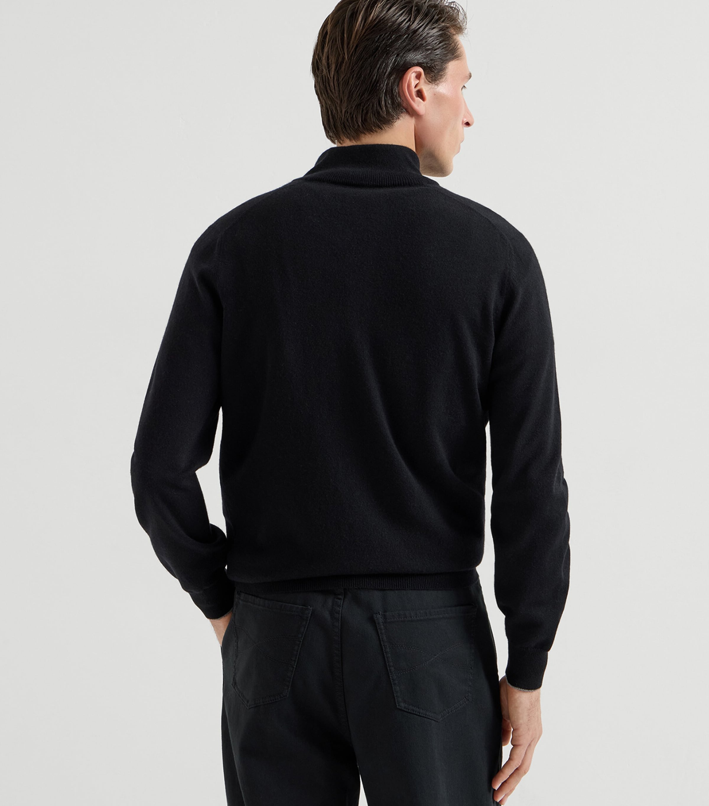 Brunello Cucinelli Mens Cashmere Quarter-Zip Sweater Image 5