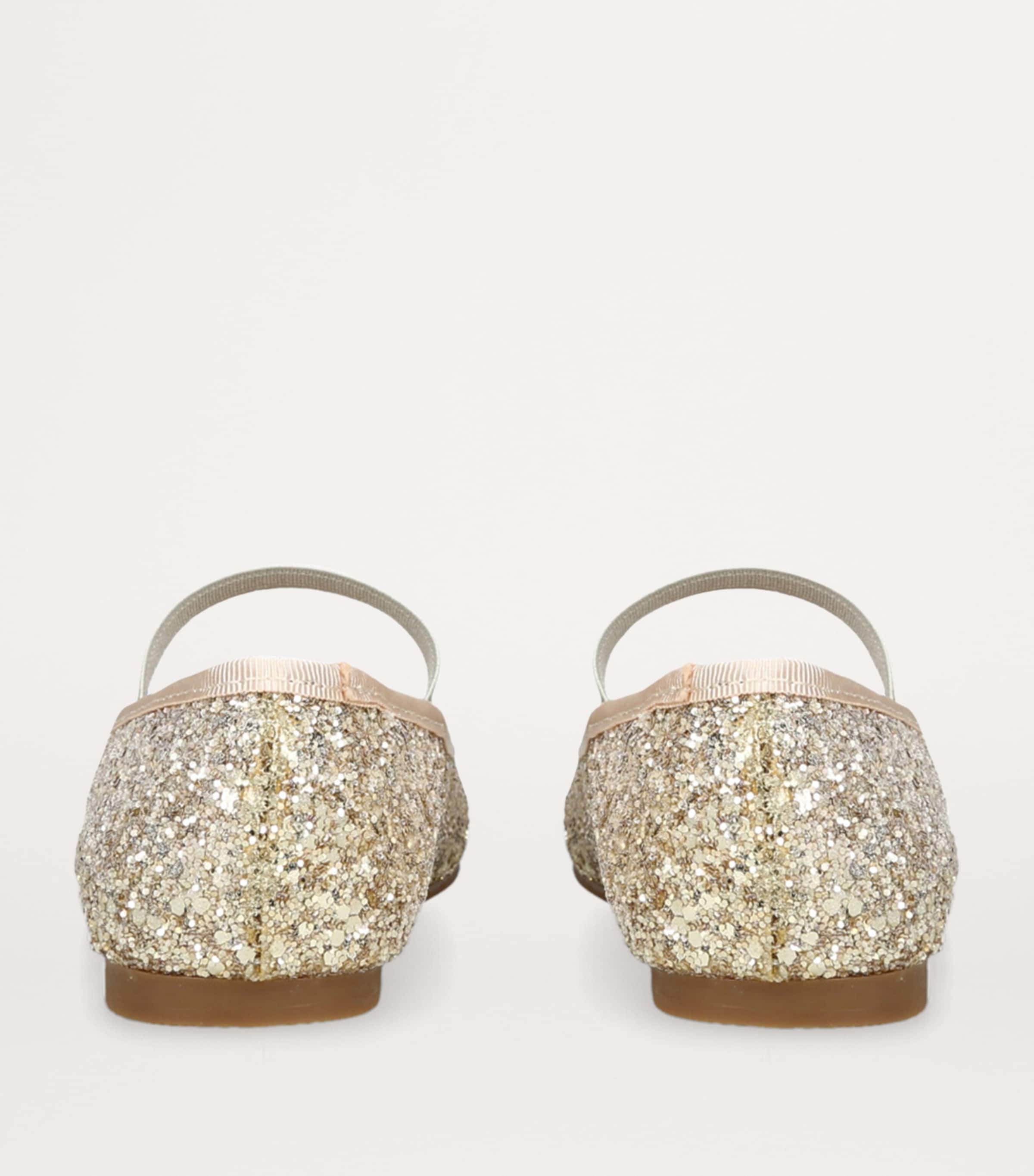 Leather Glitter Bug Ballet Flats SILVER Image 2