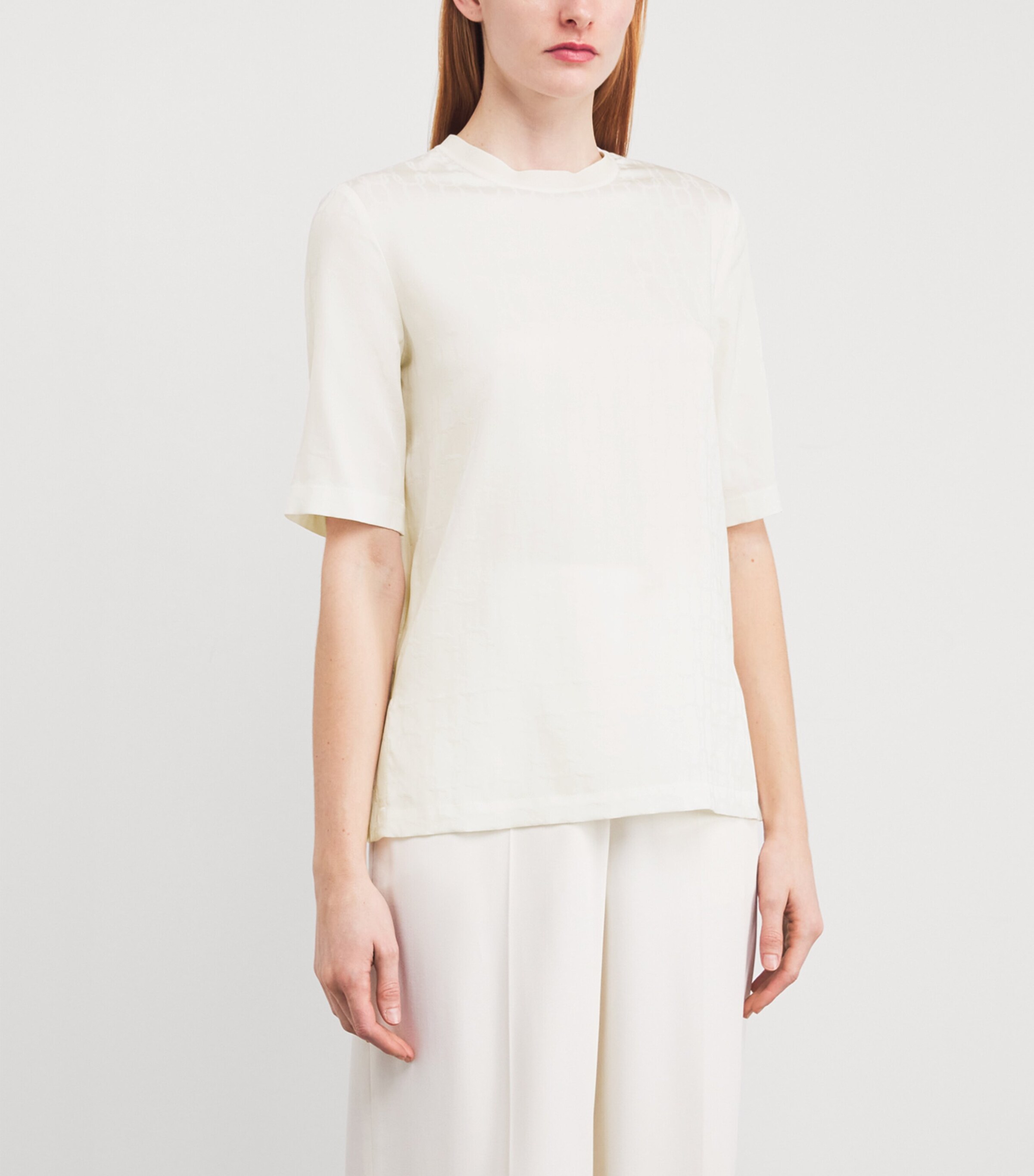 Agnona Womens Jacquard T-Shirt Blouse White Image 3