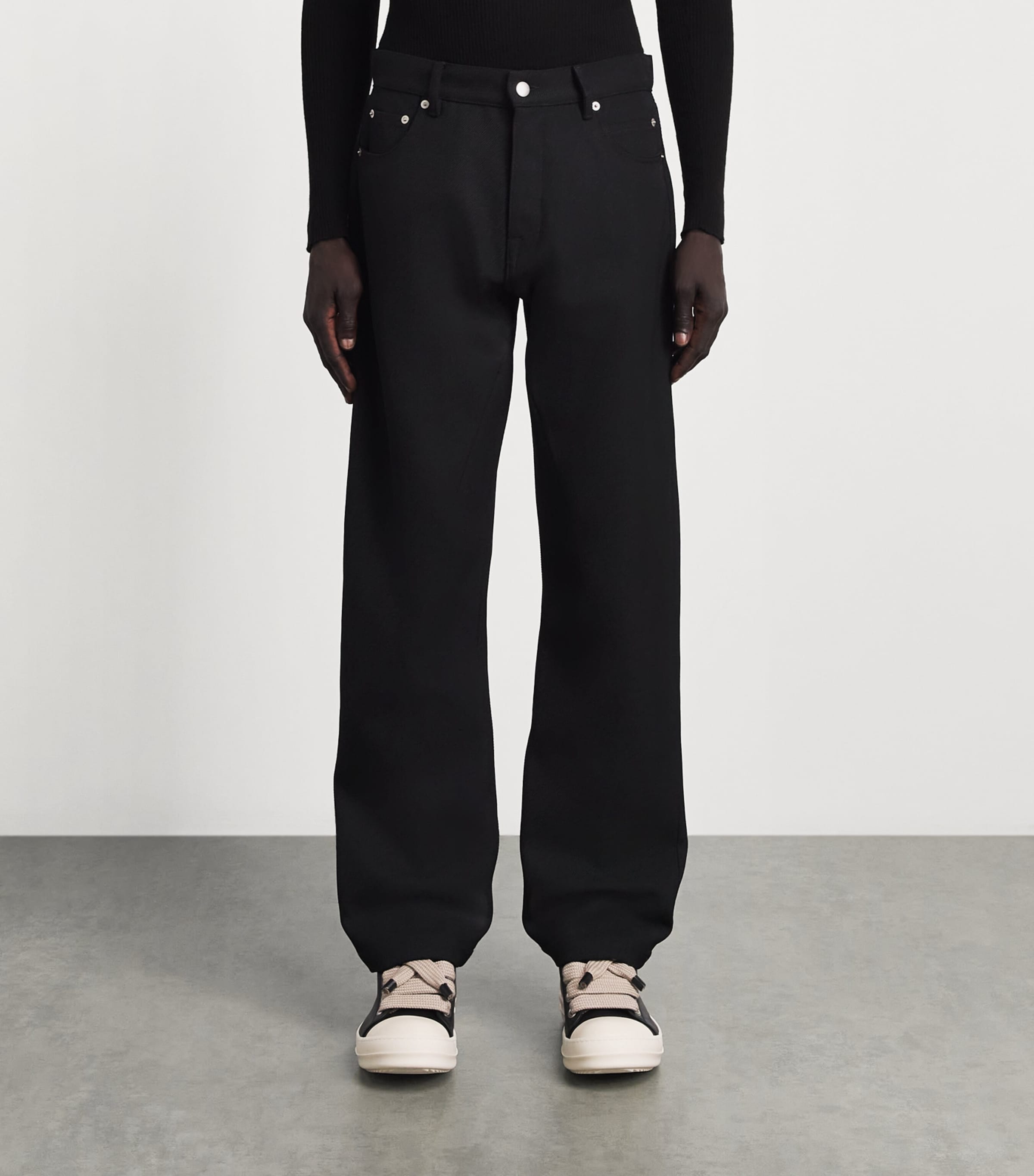 Rick Owens Mens Kurdt Slim Jeans Black Image 4