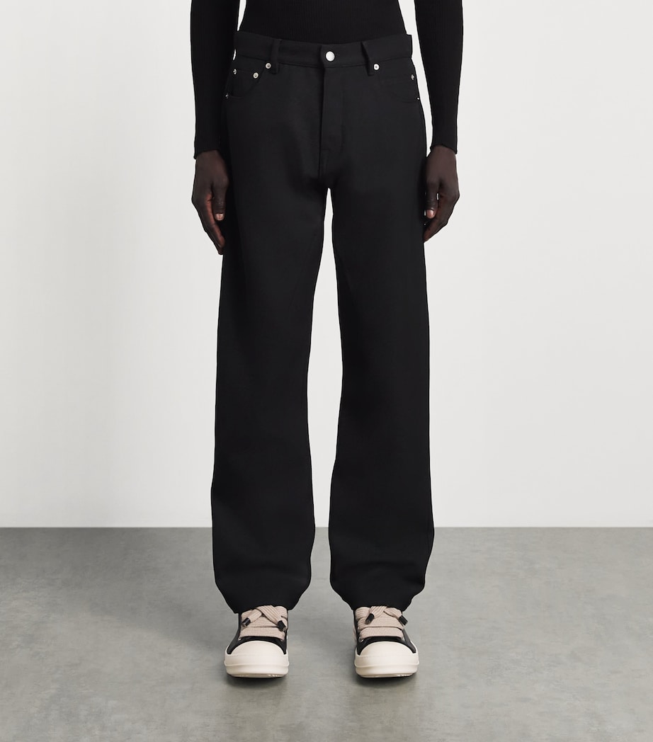 Rick Owens Mens Kurdt Slim Jeans Black Image 4