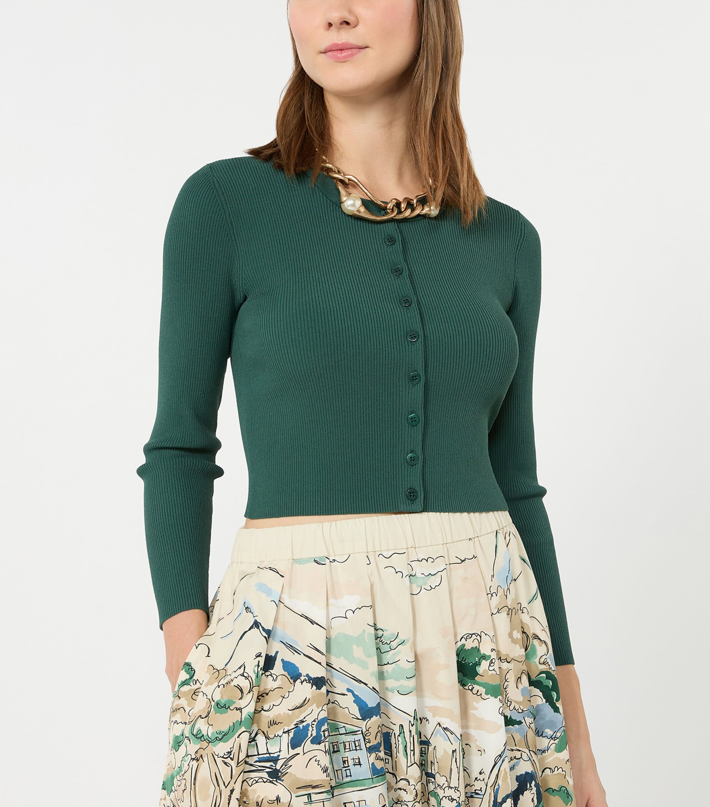 Weekend Max Mara Womens Cropped Cardigan Green Image 4