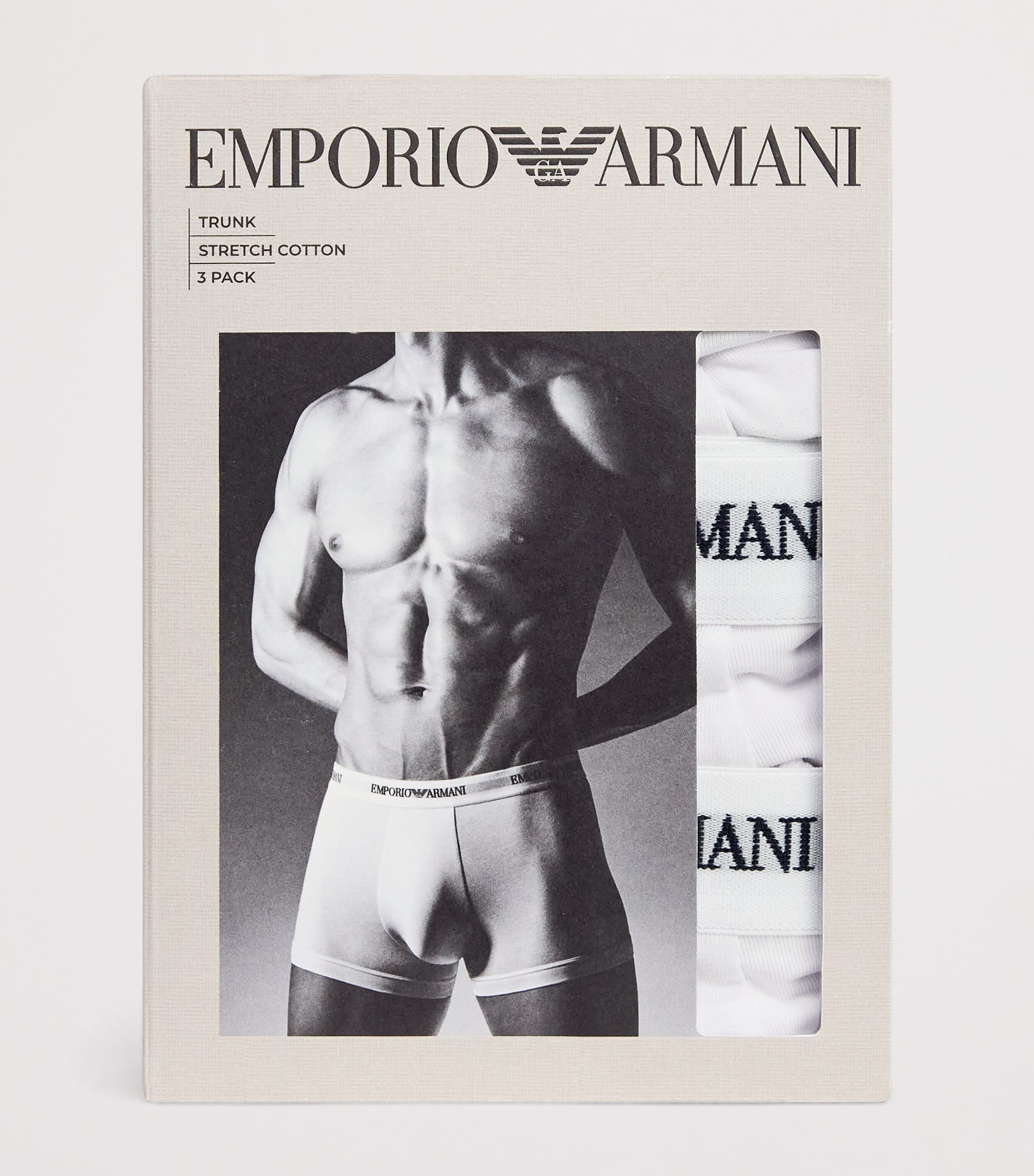 Stretch-Cotton Logo Trunks (Pack Of 3) M0066 WHITE Image 4