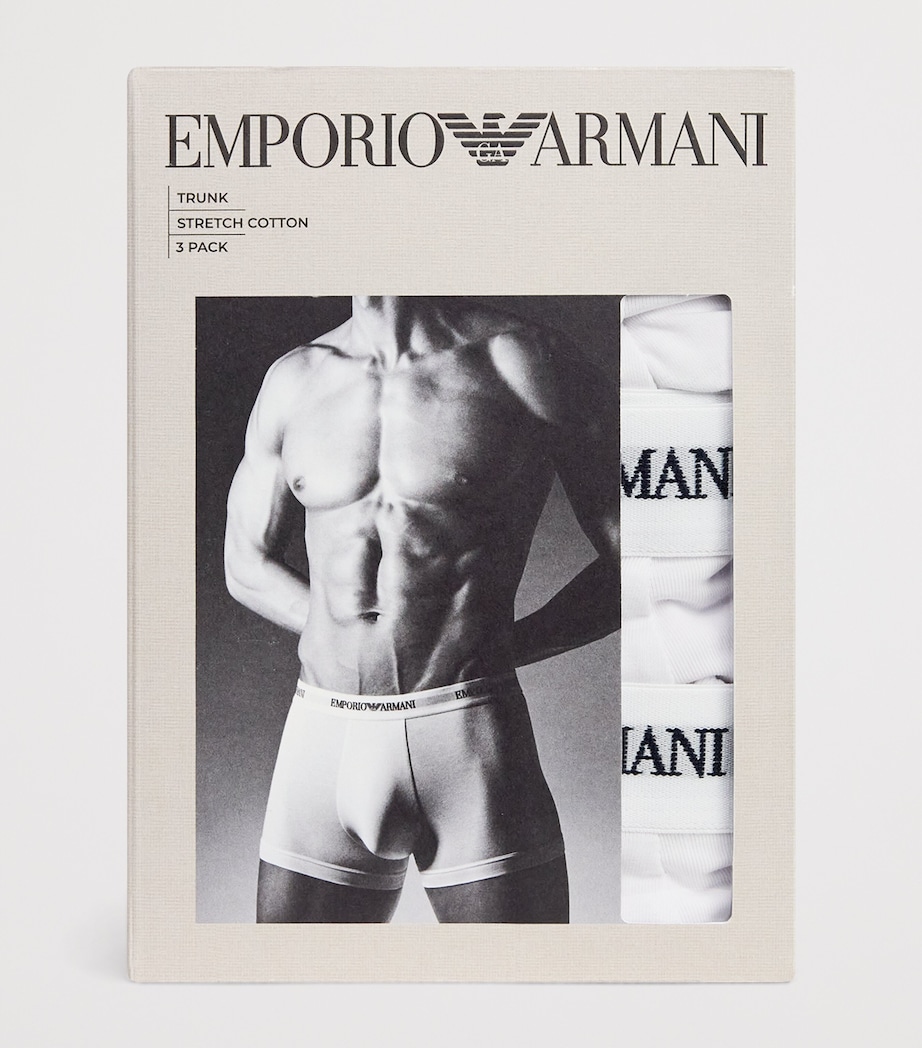 Stretch-Cotton Logo Trunks (Pack Of 3) M0066 WHITE Image 4