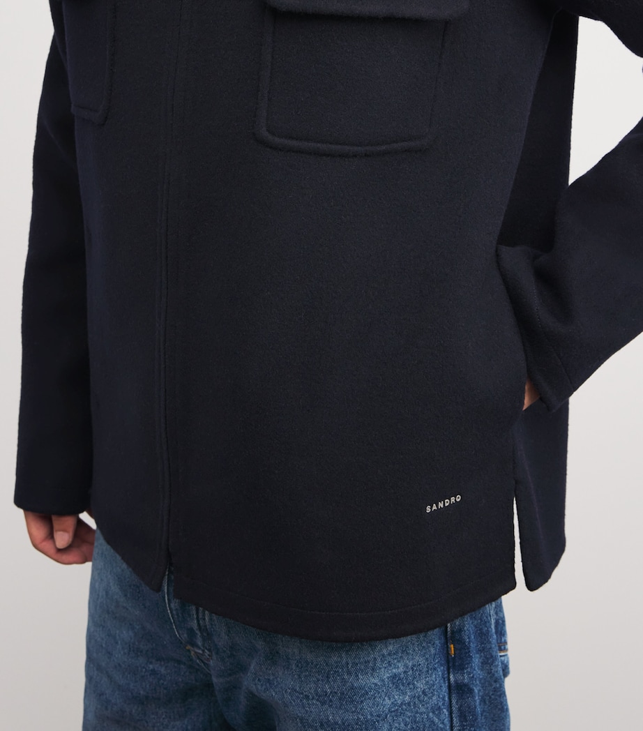 Wool-Blend Zip-Up Jacket NAVY BLUE Image 6