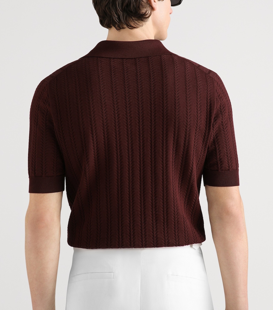 Dolce&Gabbana Mens Cotton Polo Shirt Very Dark Aube Image 4