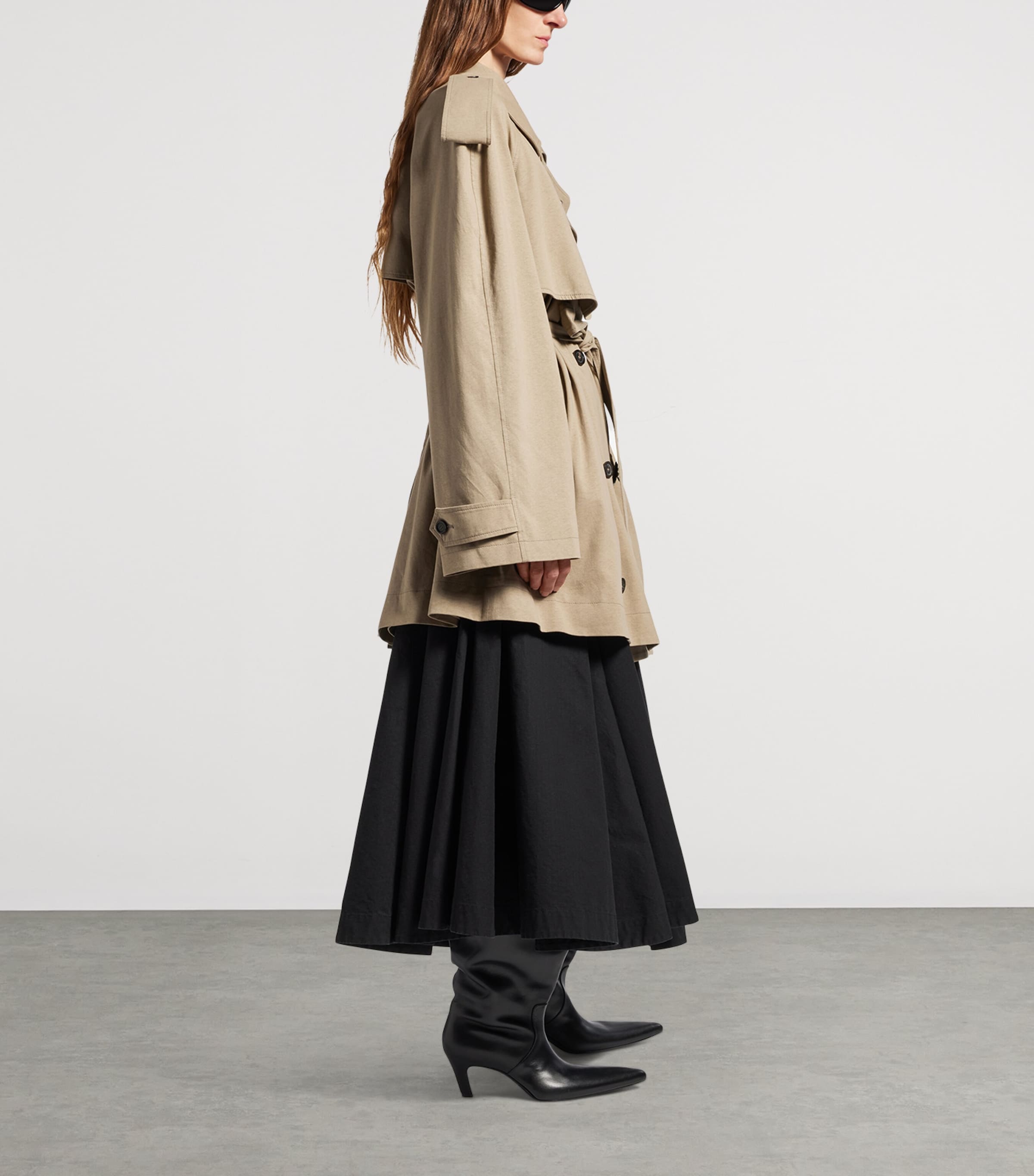 Cotton Cropped Trench Coat 9772 Image 4